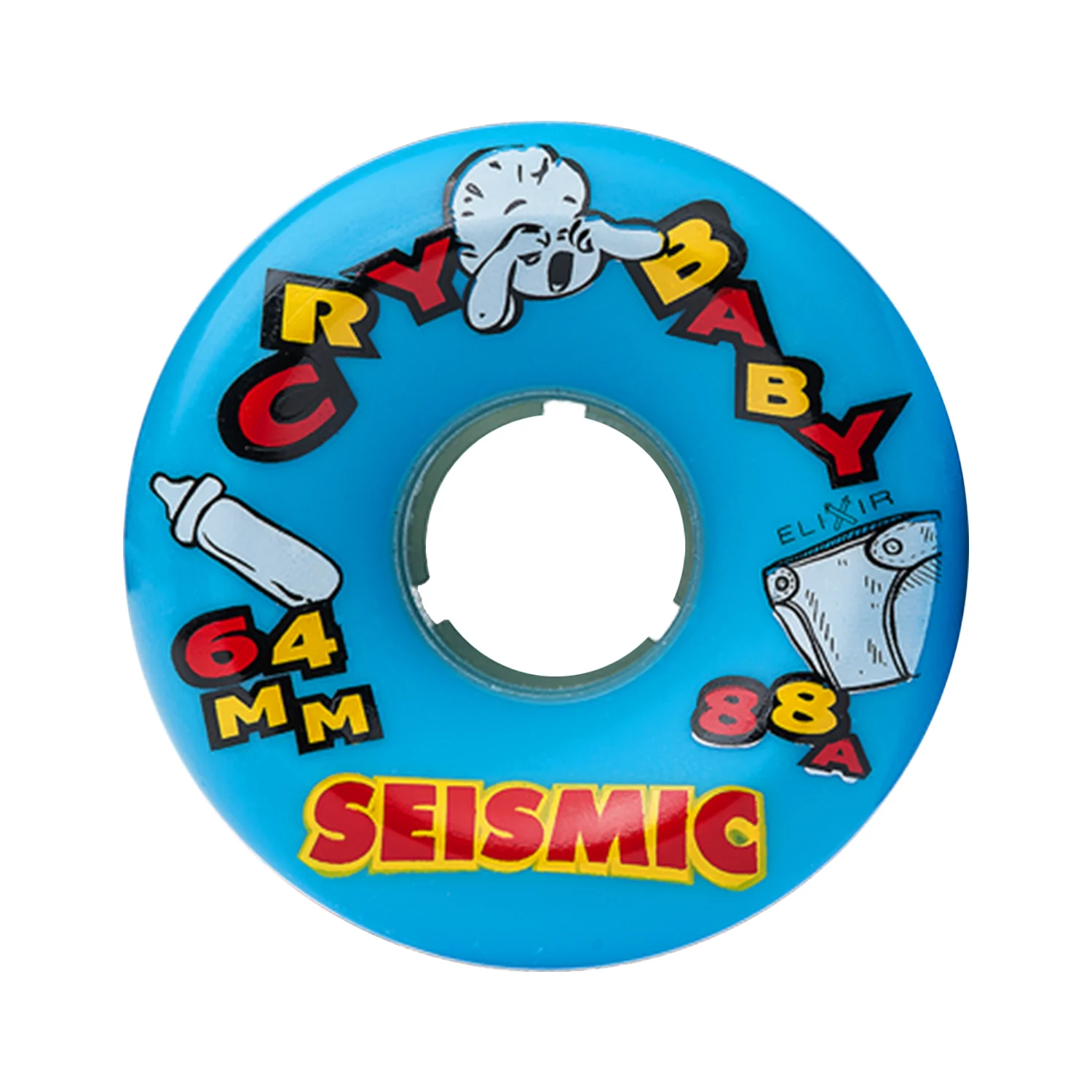 Seismic Wheels Cry Baby Blue 64mm x 42mm 88A - Image 2