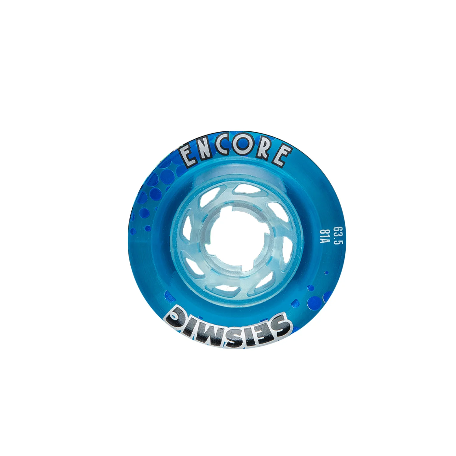 Seismic Wheels Encore Crystal Clear Blue 63.5mm x 42mm 81A - Image 2