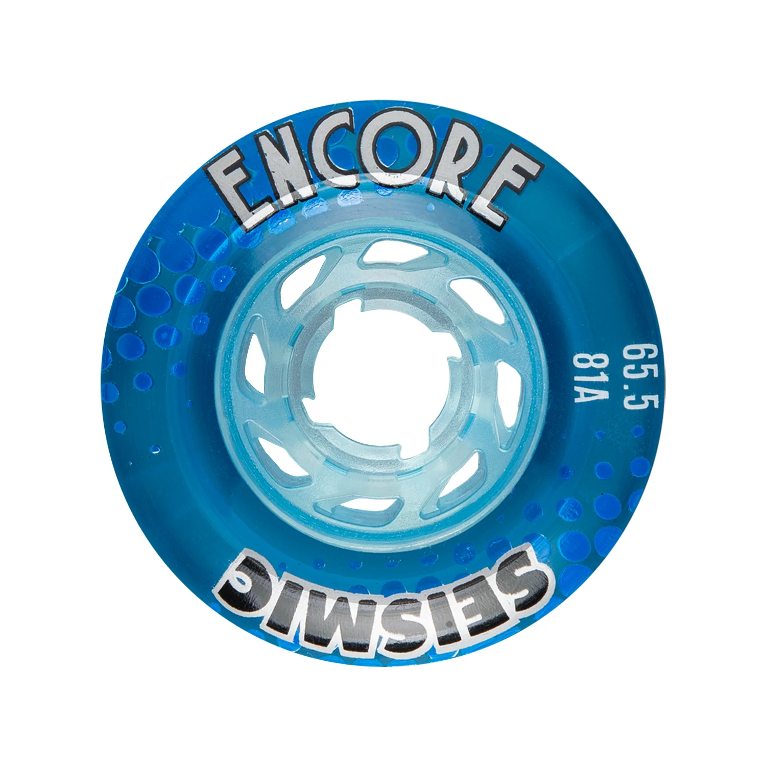 Seismic Wheels Encore Crystal Clear Blue 65.5mm x 43mm 81A - Image 2
