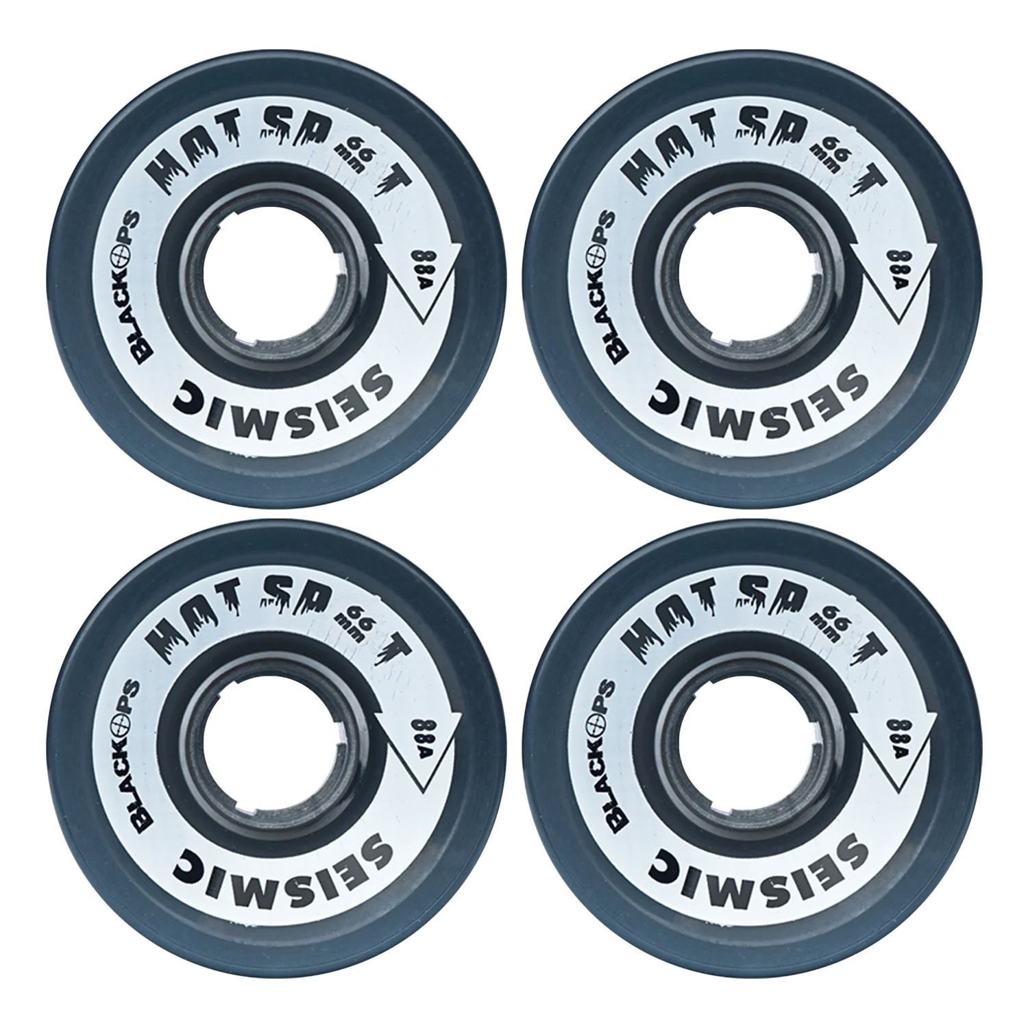 Seismic Wheels Hot Spot Translucent Black 66mm x 49mm 88A