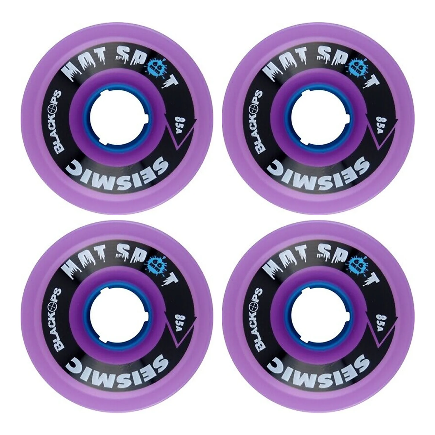 Seismic Wheels Hot Spot Translucent Purple 66mm x 49mm 85A