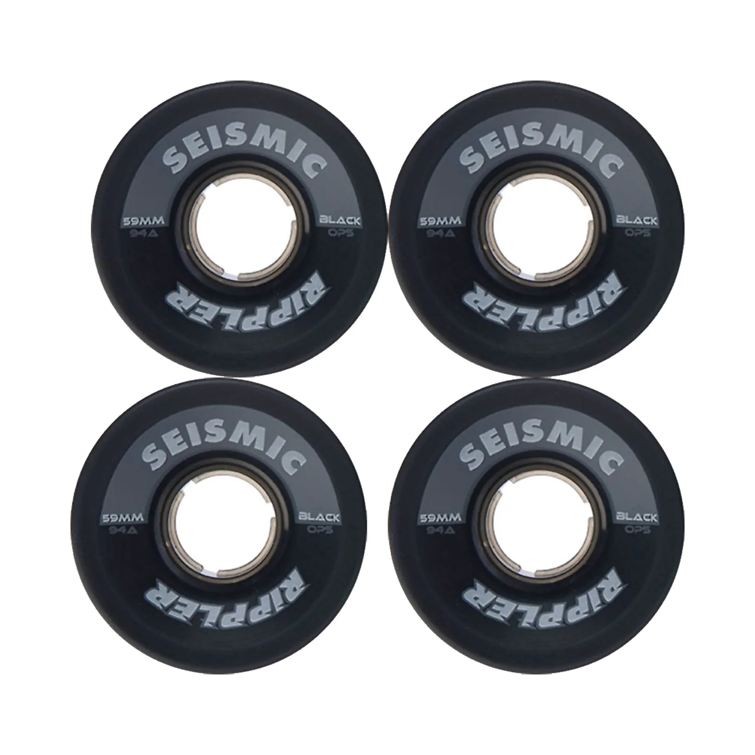 Seismic Wheels Rippler Translucent Black 59mm x 43mm 94A