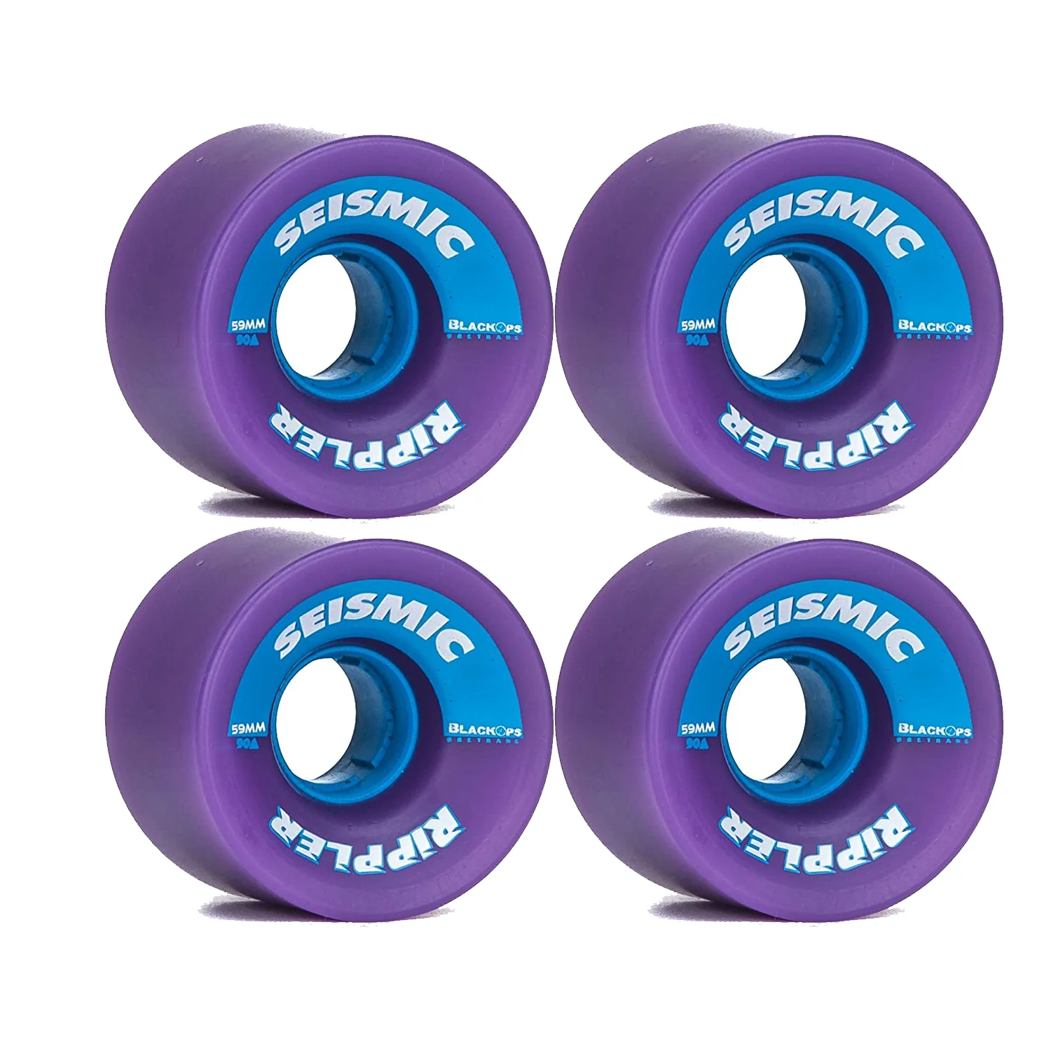 Seismic Wheels Rippler Translucent Purple 59mm x 43mm 90A