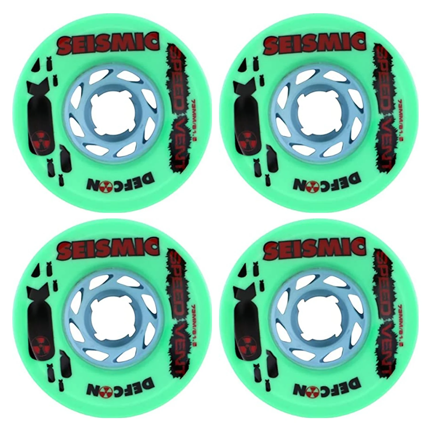 Seismic Wheels Speed Vent Mint 73mm x 54mm 81.5A