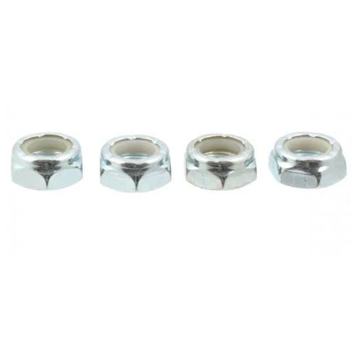 Shorty's Hardware Skateboard Truck Replacement Axle Nuts 4 Pack Silver - Image 2