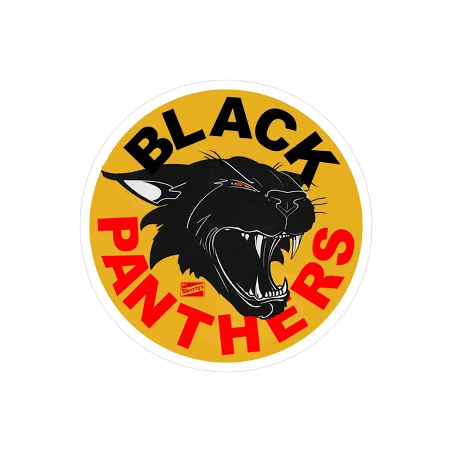 Shortys Skateboard Sticker Black Panthers Circle 4" x 4" - Image 2