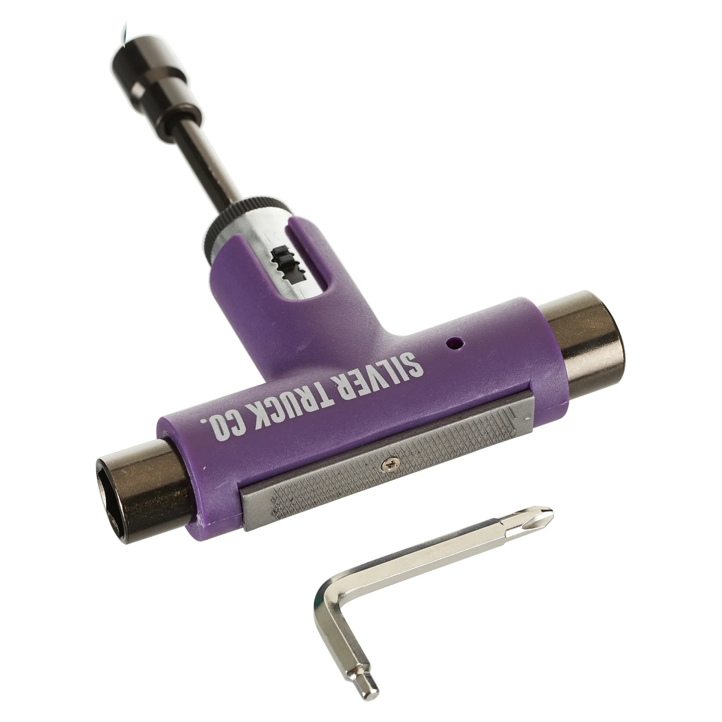 Silver Skateboard Ratchet Tool Purple/Grey - All In One Skate Tool - Image 3