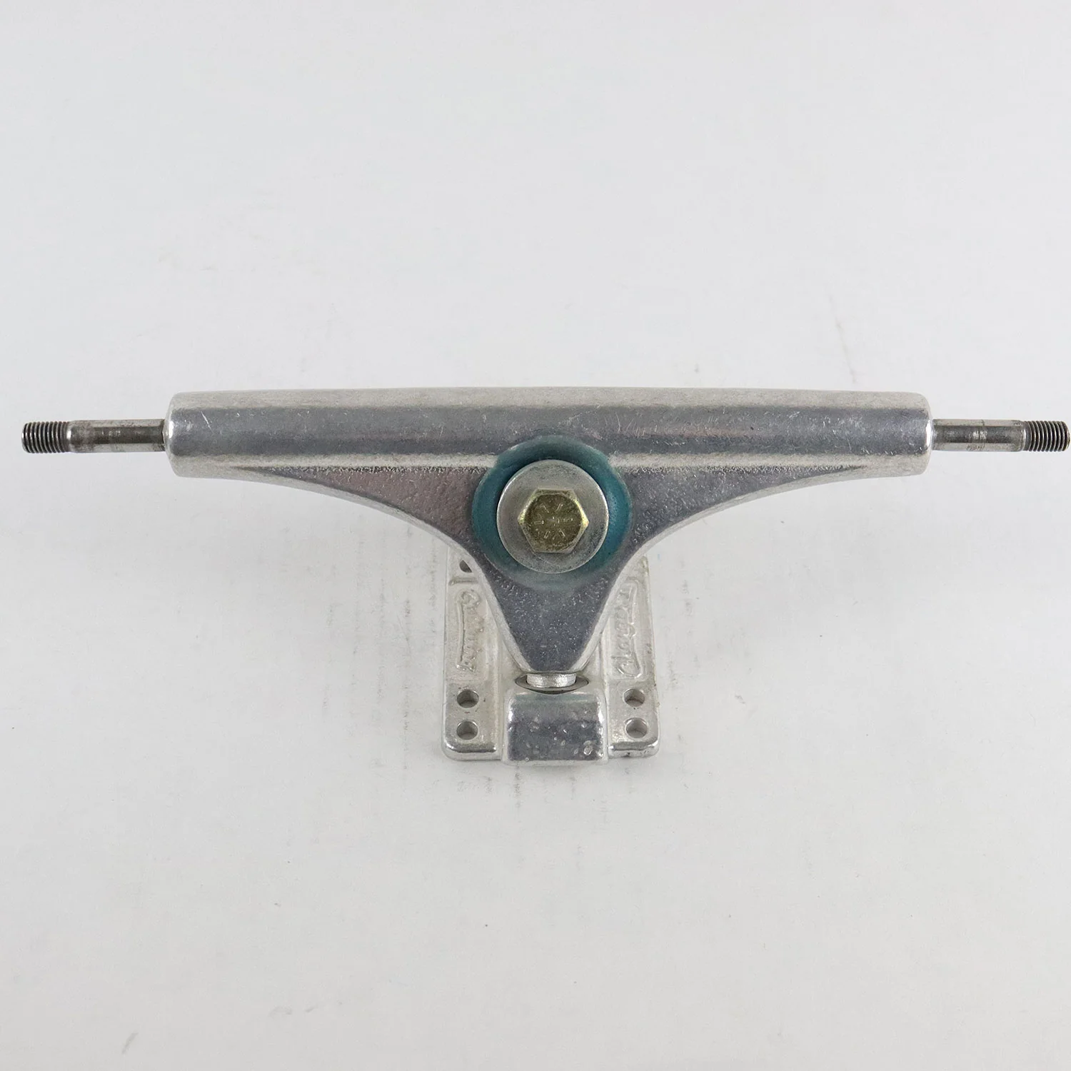 Single Longboard Truck Gullwing Charger Silver/Blue Bushing 10" Axle