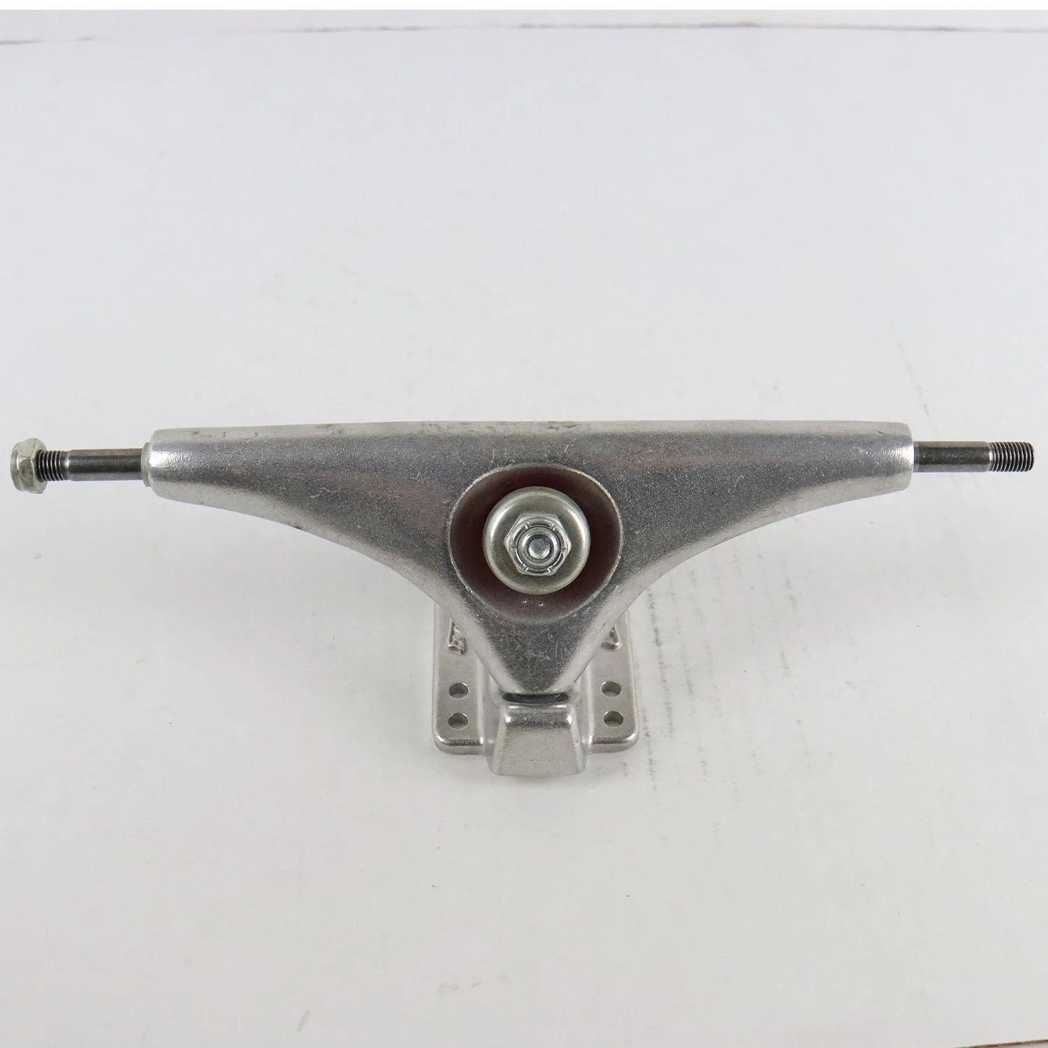 Single Longboard Truck Gullwing Charger Silver/Red Bushing 10" Axle