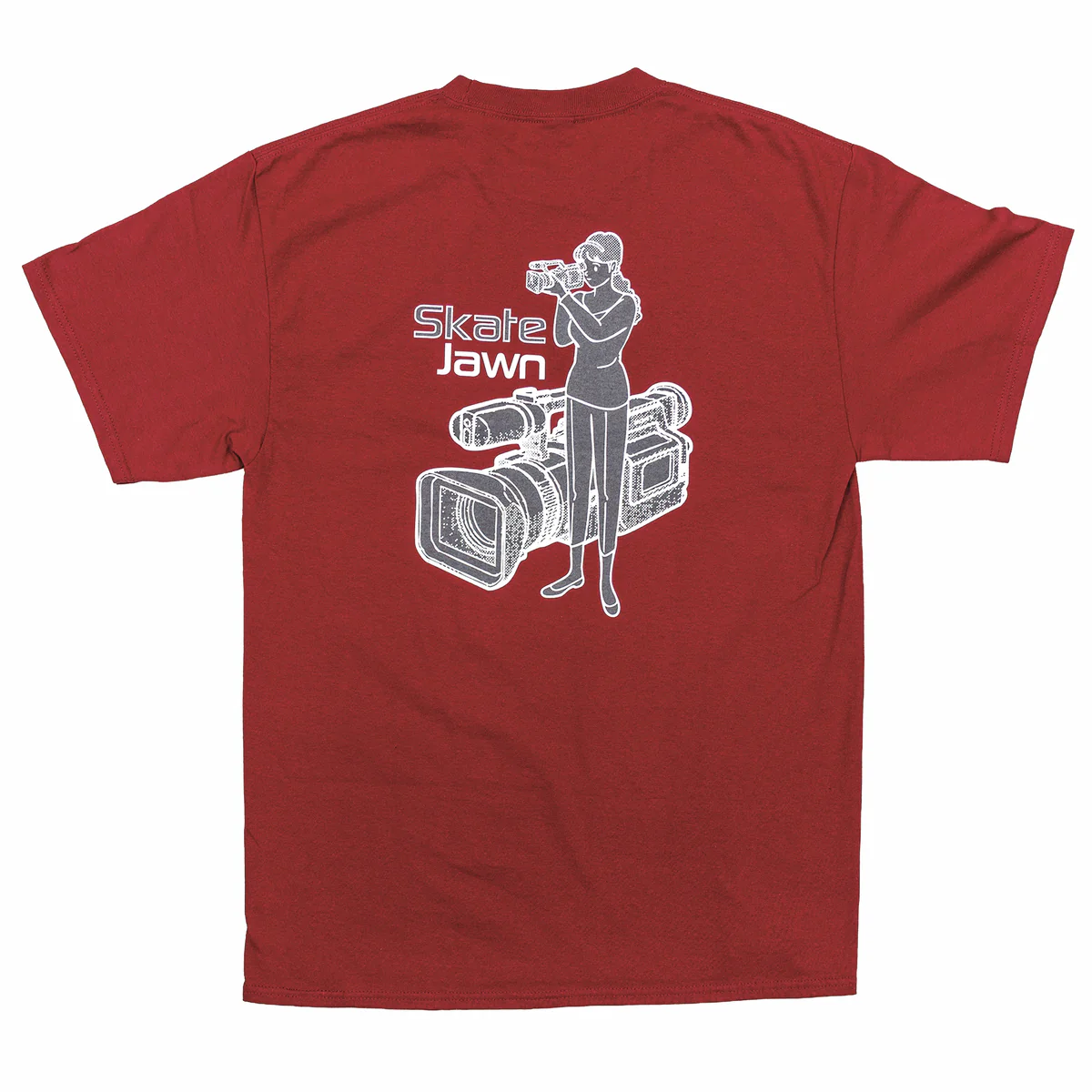 Skate Jawn Magazine Shirt VX Cardinal - Image 2