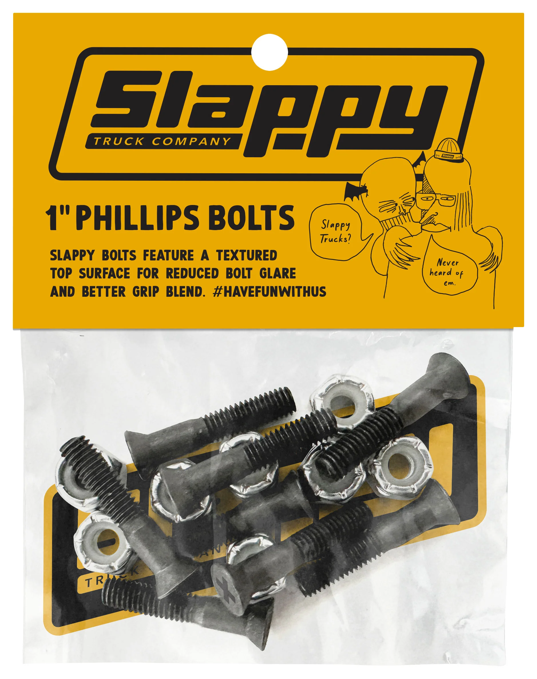 Slappy Skateboard Mounting Hardware 1" Phillips Bolts