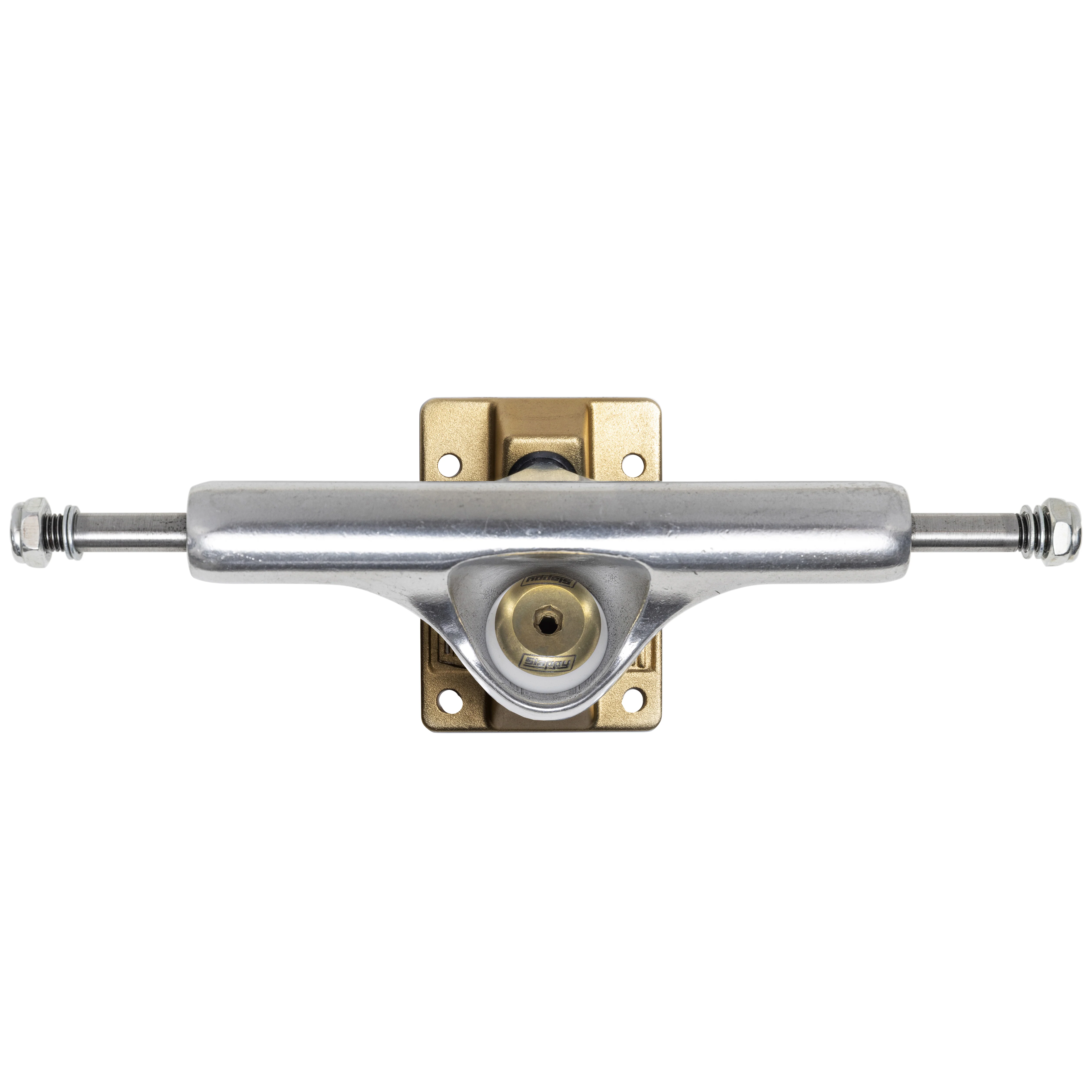 Slappy Skateboard Trucks Inverted Hollow Lights Ultra Low Kingpin 8.5" Polished/Gold/Gold - Image 4