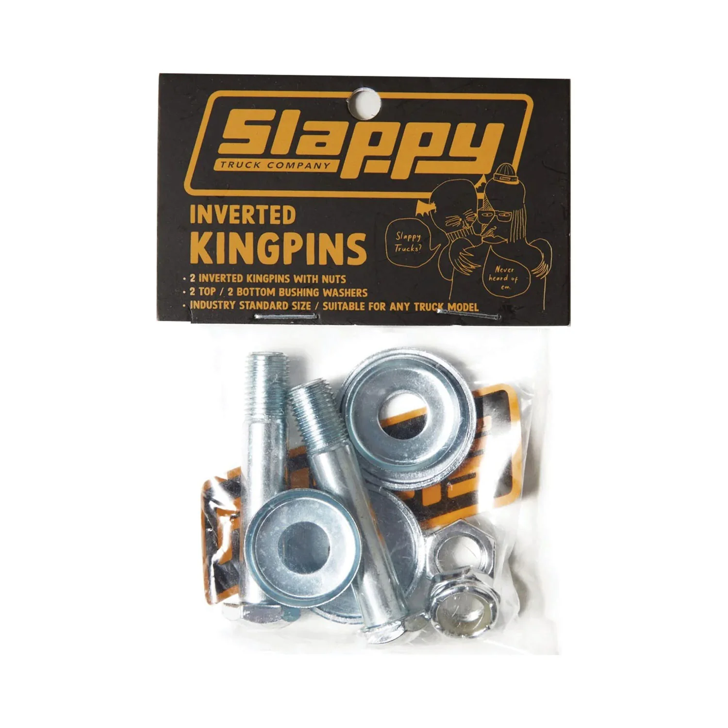 Slappy Skateboard Trucks Inverted Kingpins Polished Silver