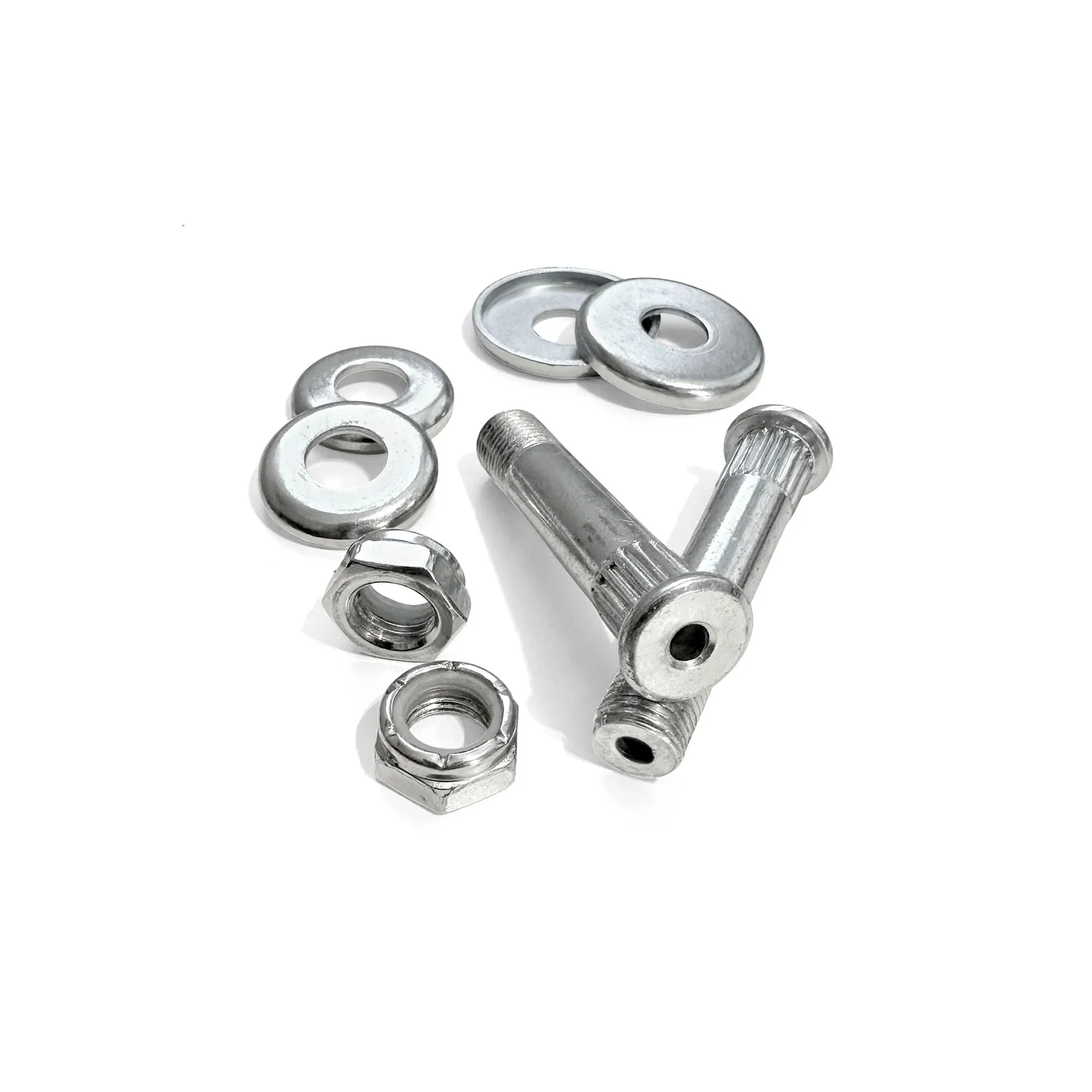 Slappy Skateboard Trucks Standard Hollow Kingpins Polished Silver - Image 2