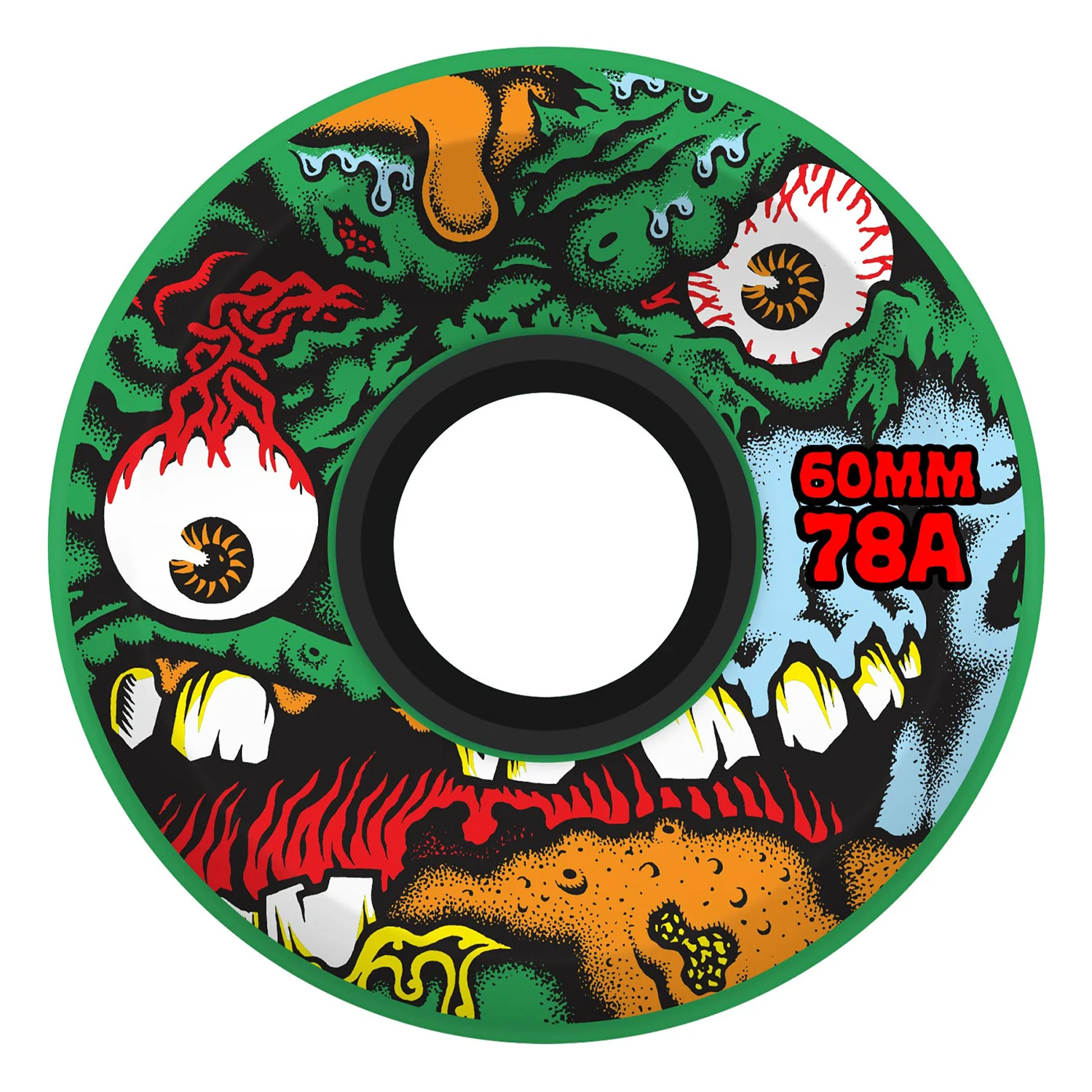 Slime Balls Skateboard Wheels 60mm Roskopp Face Two Reissue OG Slime 78A Green - Image 2