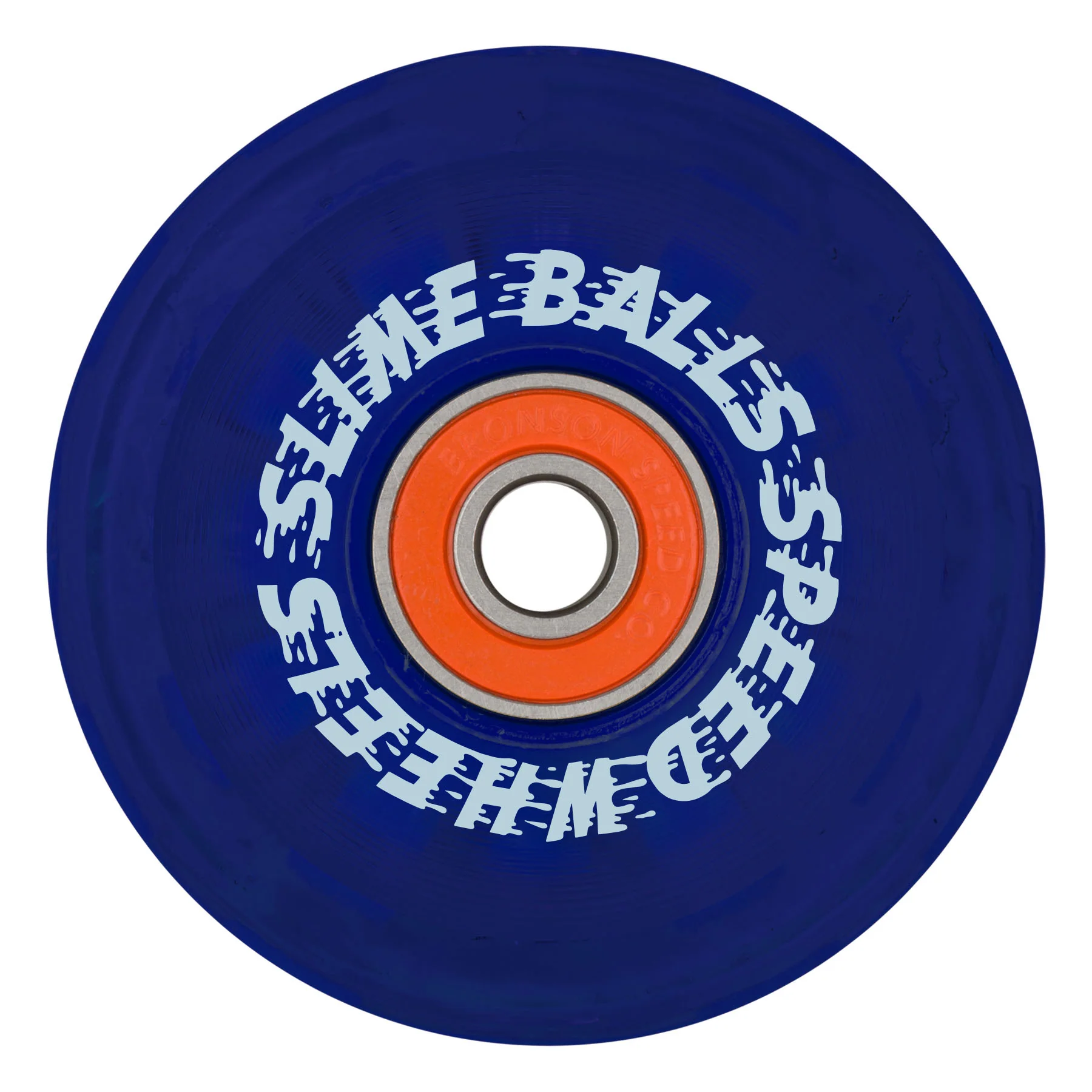 Slime Balls Skateboard Wheels 66mm Ice Light Ups OG Slime 78A Blue w/ Bronson Bearings - Image 3