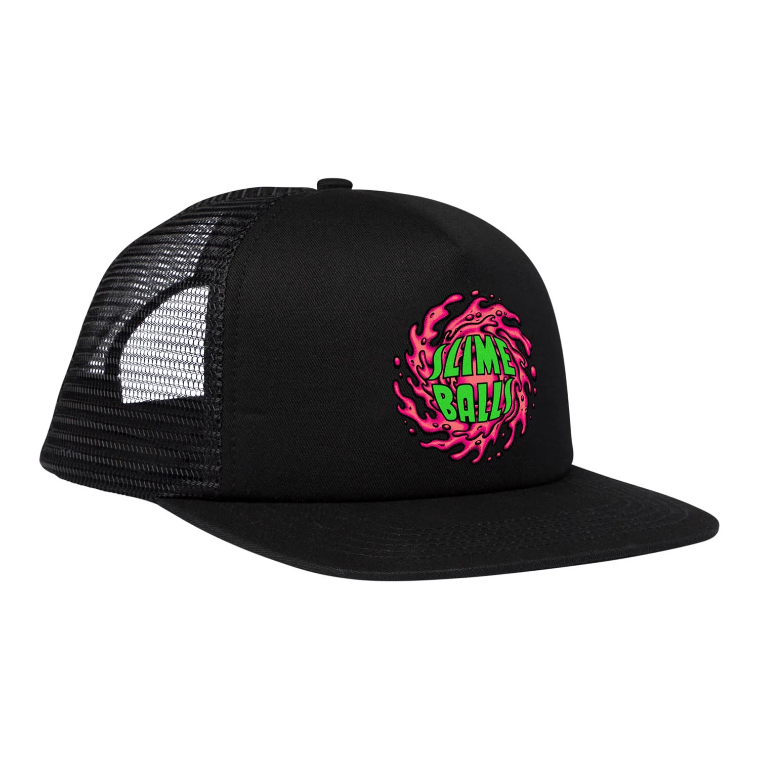 Slime Balls Skateboards Hat Logo Mesh Trucker Black/Pink - Image 3