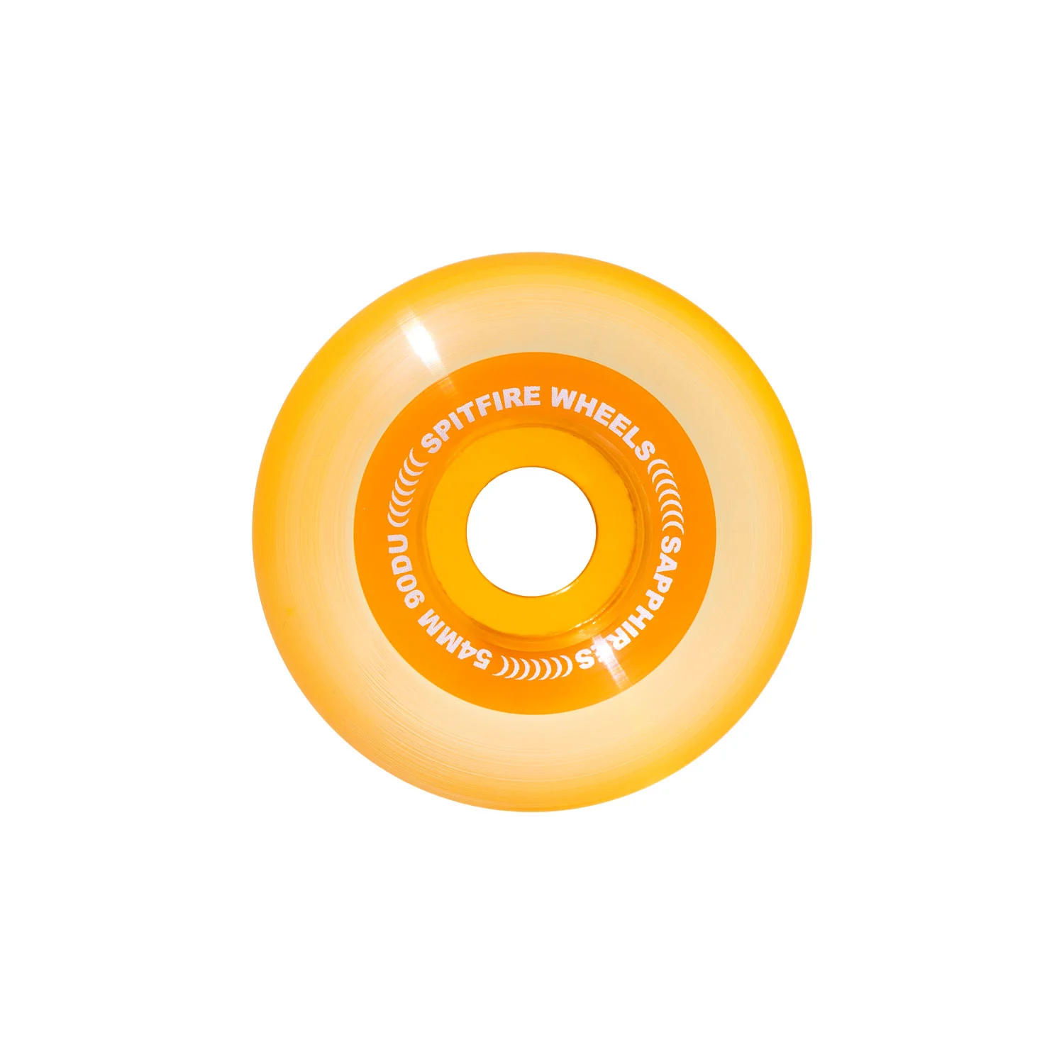 Spitfire Skateboard Wheels 54mm Orange Radial 90A Sapphires with Bronson Pro G3 Bearings - Image 2