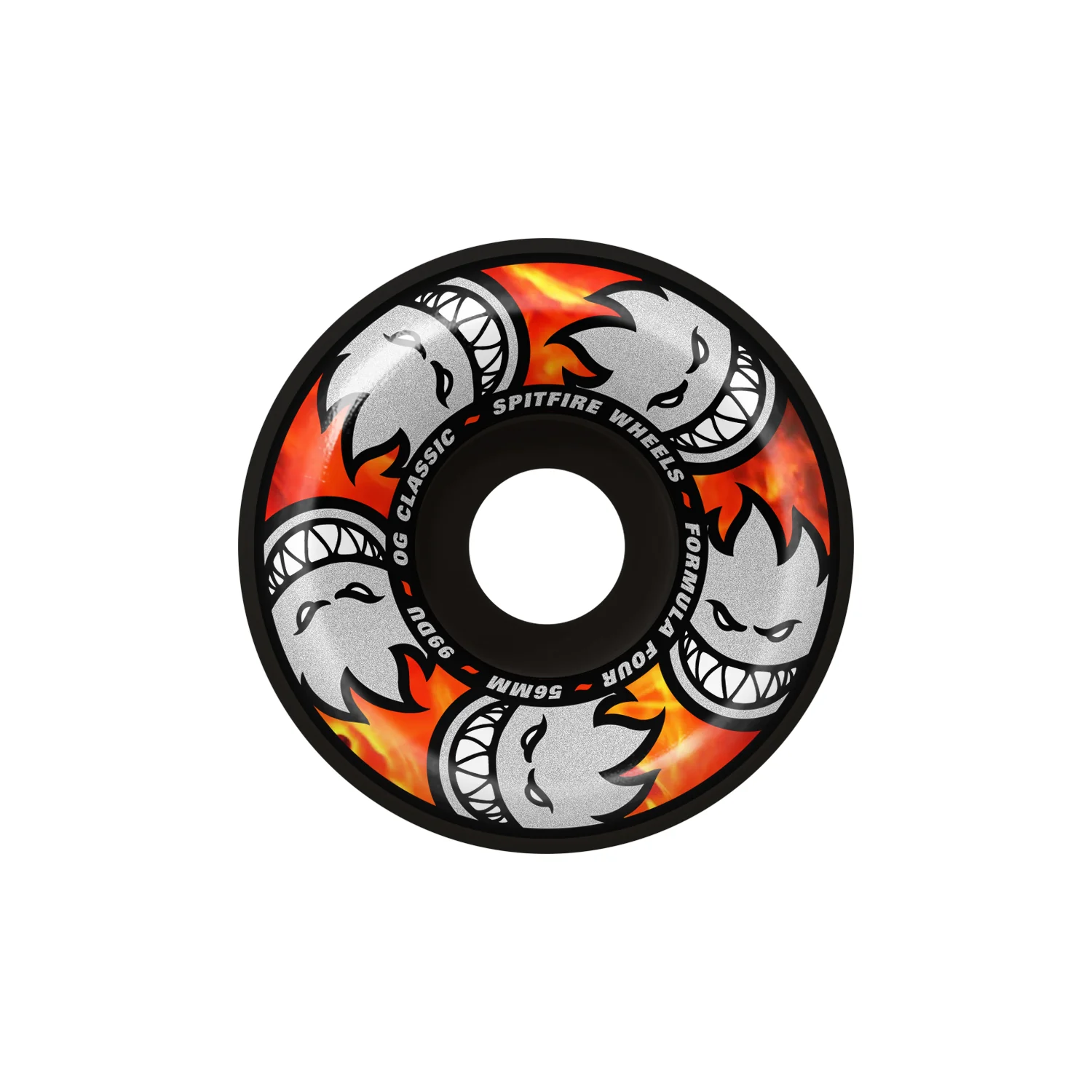 Spitfire Skateboard Wheels 56mm F4 99A Multiball OG Classic Black - Image 2