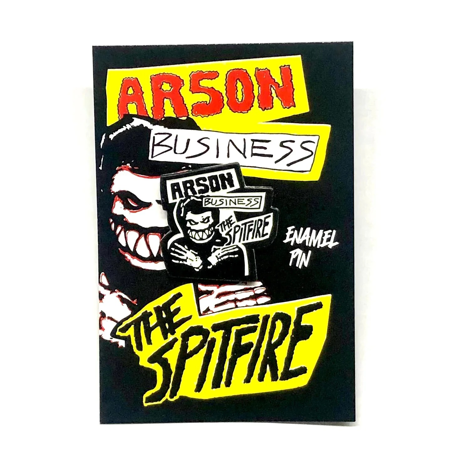 Spitfire Skateboard Wheels Lapel Pin Arson Business Black/Glow
