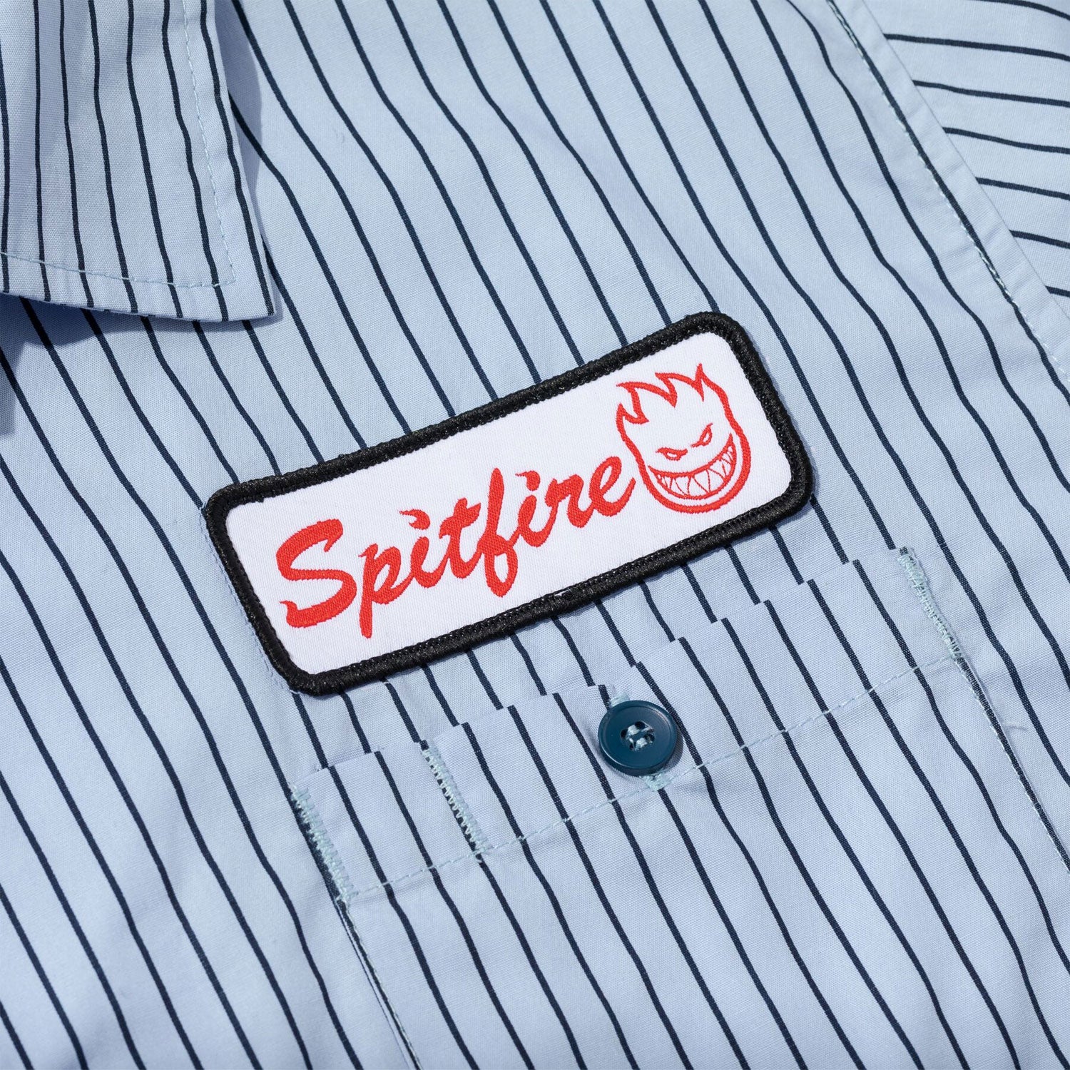 Spitfire Wheels Shirt Chrome Venom Work Shirt Light Blue/Navy - Image 3