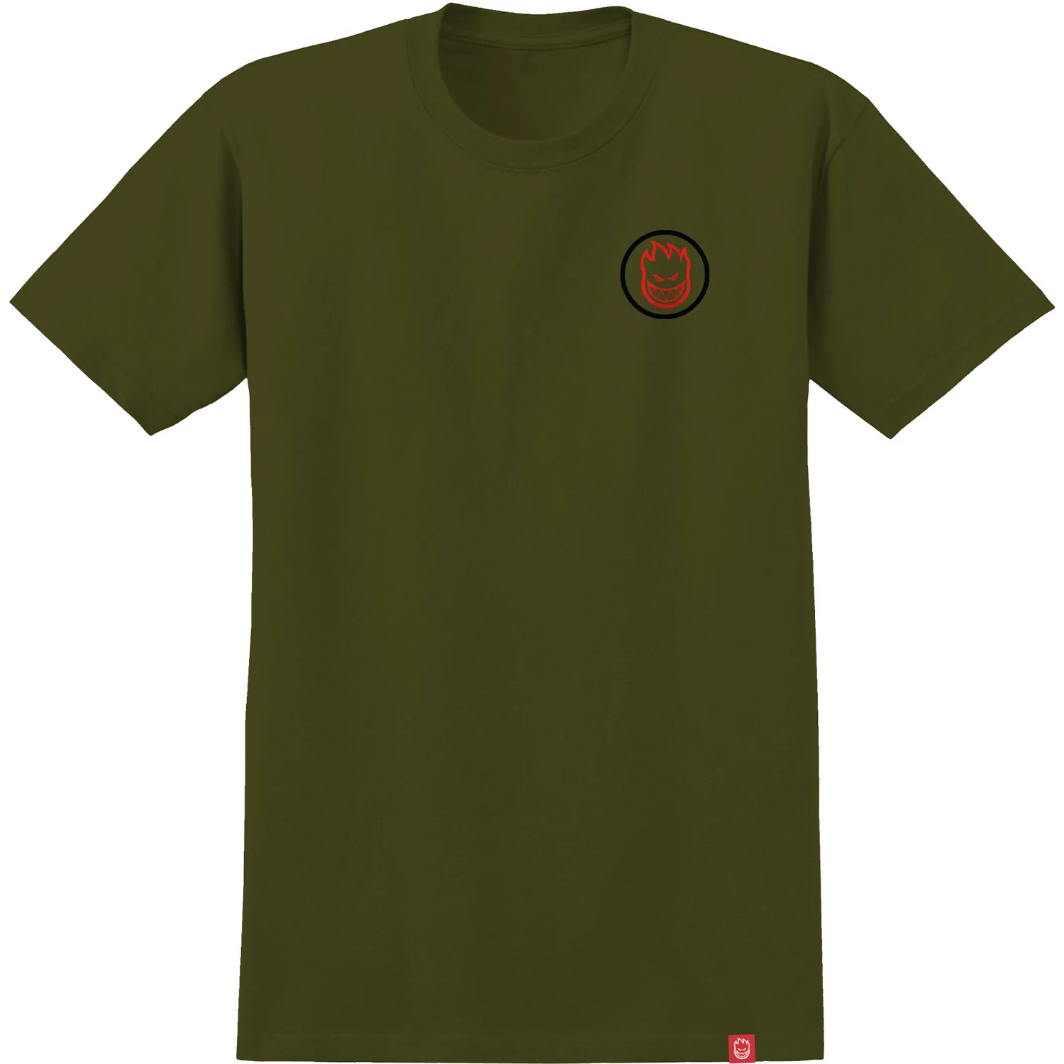 Spitfire Wheels Shirt Classic Swirl Overlay Military Green/Black/Red - Image 2