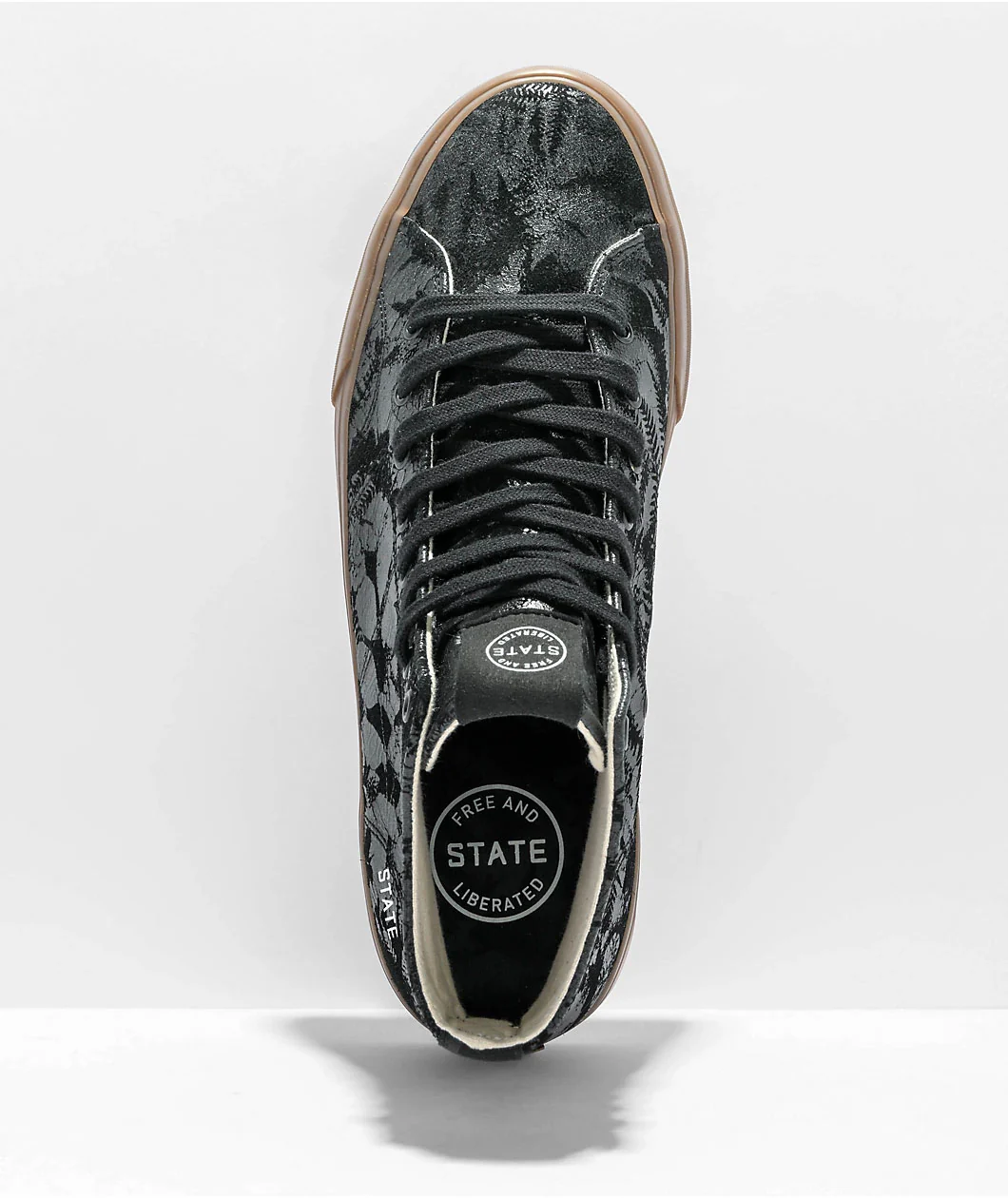 State Footwear Skateboard Shoes Bushwick Black Suede Camo - Image 3