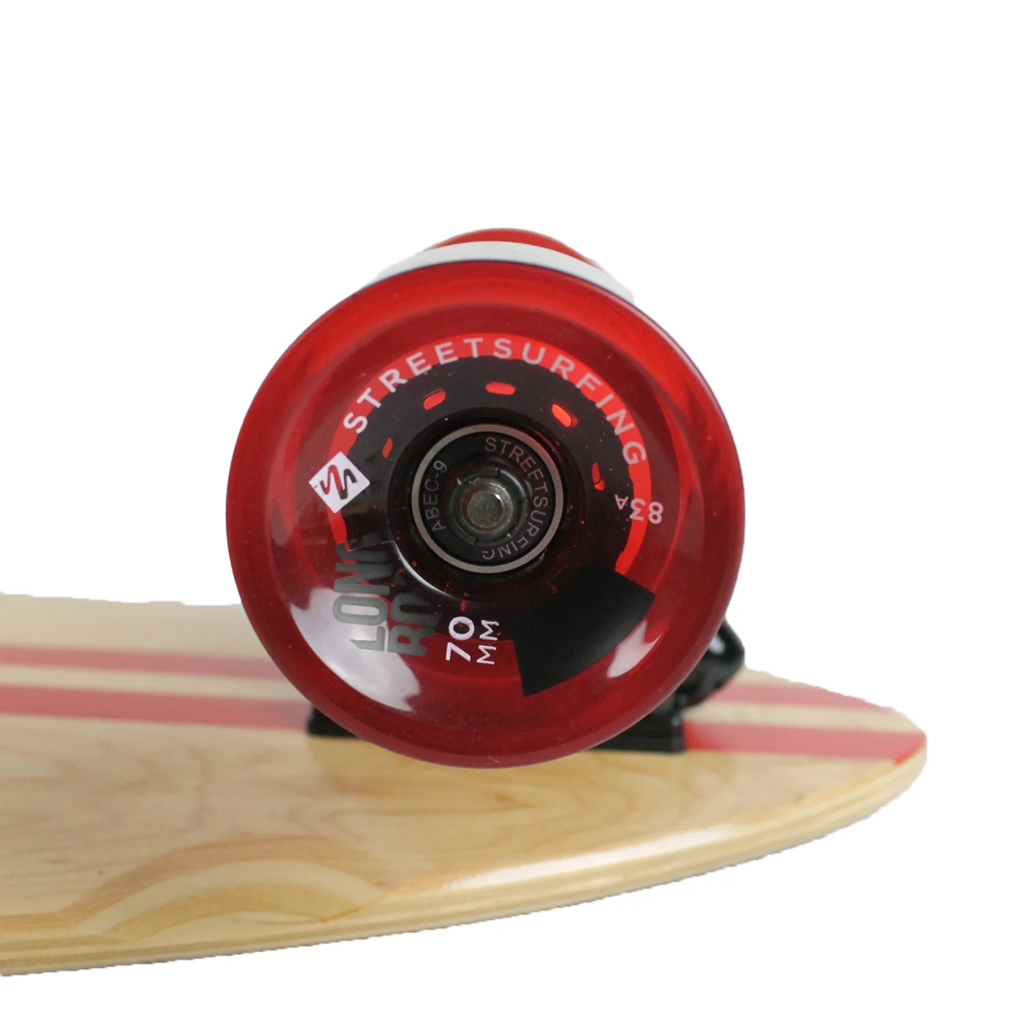 Street Surfing Longboard Retro Stripe Red Pintail 9.6" x 40" - Image 3
