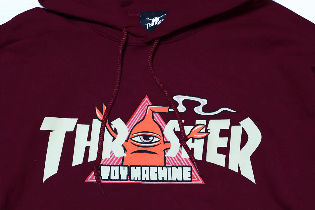 Thrasher Skateboard Hoody Toy Machine Vortex Maroon - Image 2