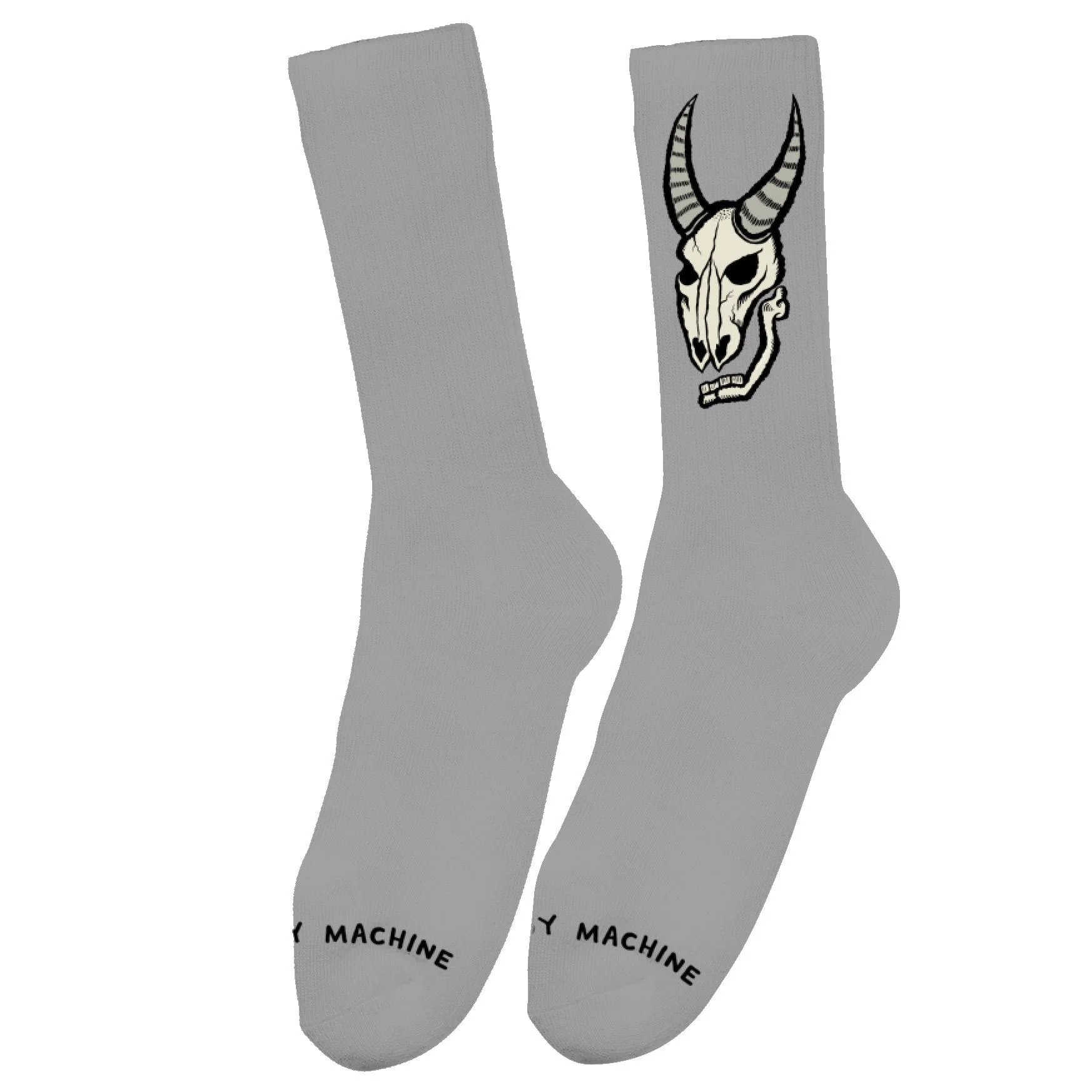 Toy Machine Skateboard Socks Heavy Metal Grey Adult Crew - Image 2
