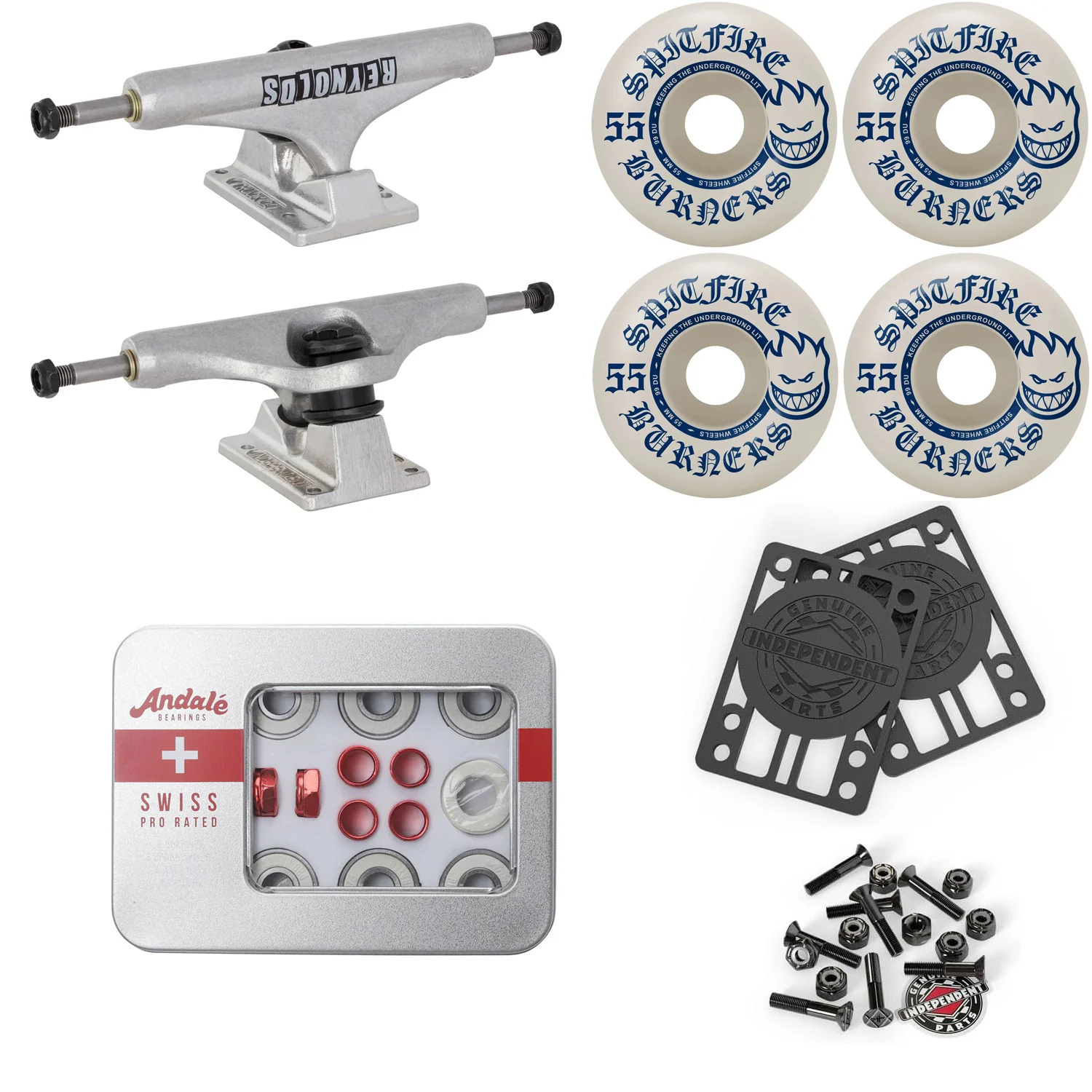 Upgrade Your Skateboard Premium Parts Package - Independent Trucks, Sptifire Wheels, Andale Swiss Bearings - Image 10