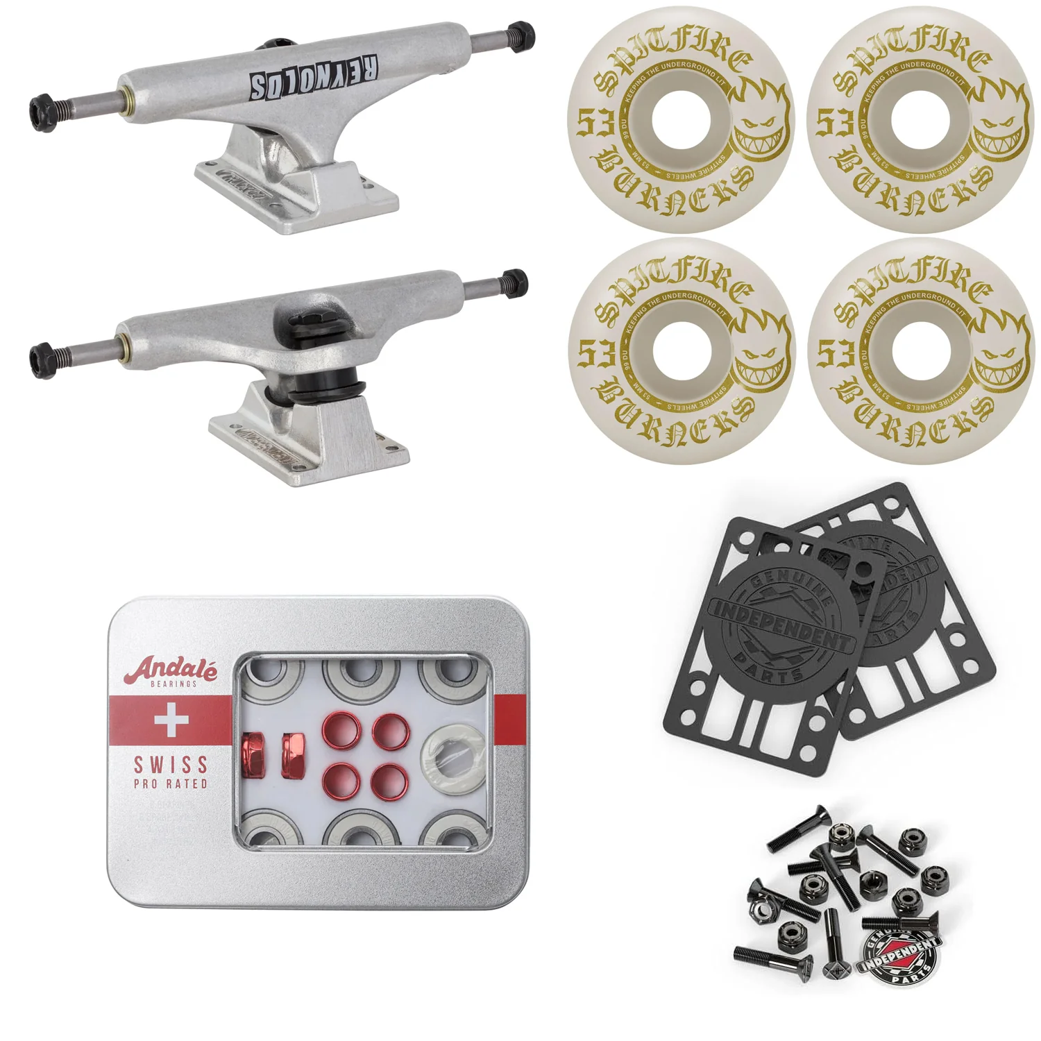 Upgrade Your Skateboard Premium Parts Package - Independent Trucks, Sptifire Wheels, Andale Swiss Bearings - Image 29