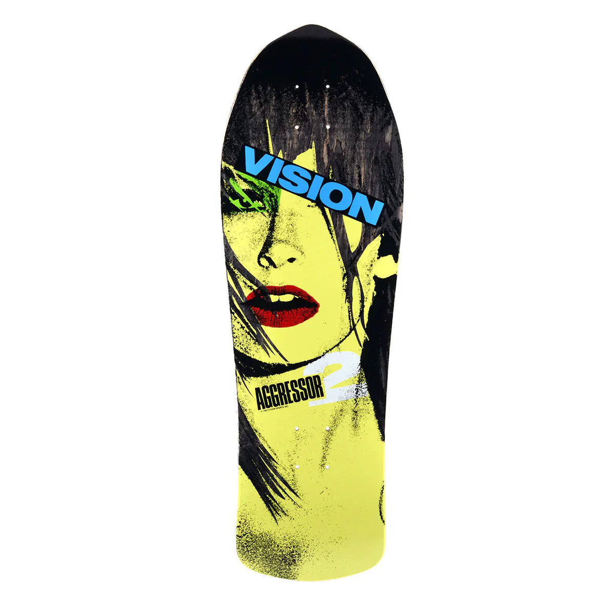 Vision Skateboard Complete Aggressor 2 Black Stain 10.25" x 30.5" Old School - Image 2