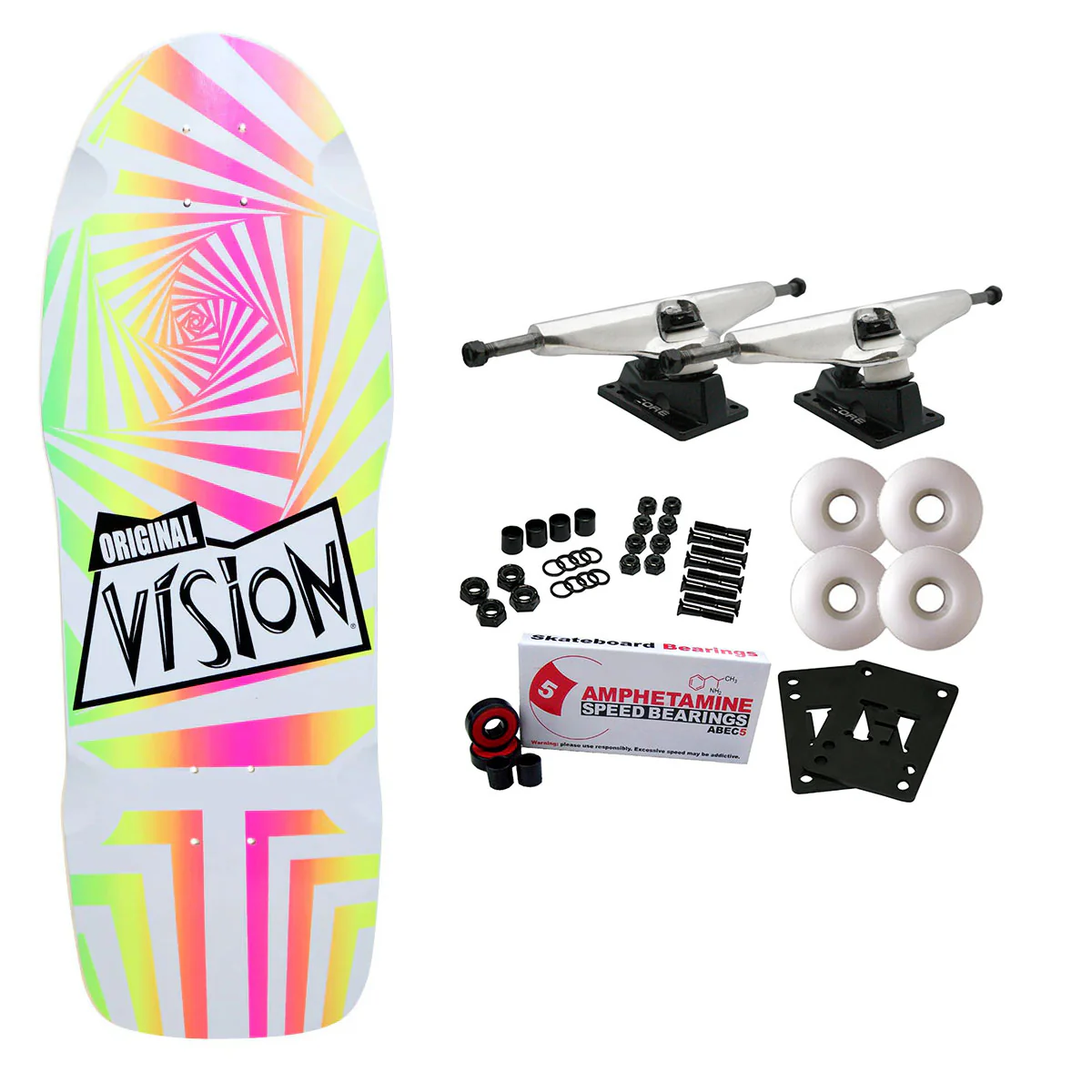 Vision Skateboard Complete Original Fade/White 10" x 30" Old School