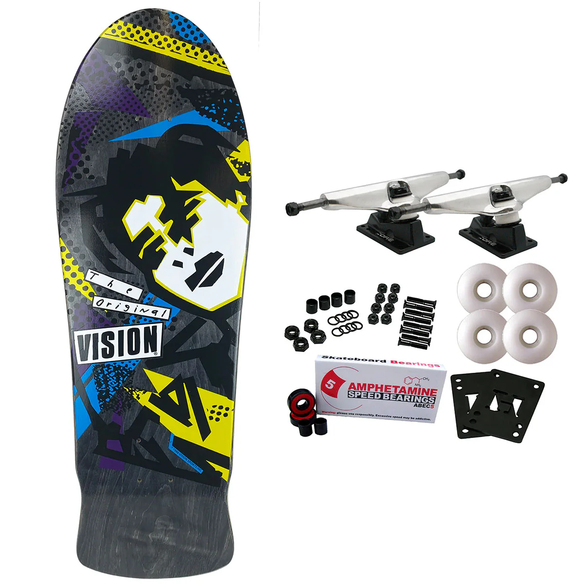 Vision Skateboard Complete Original Gonz Black Stain 10" x 30" Old School