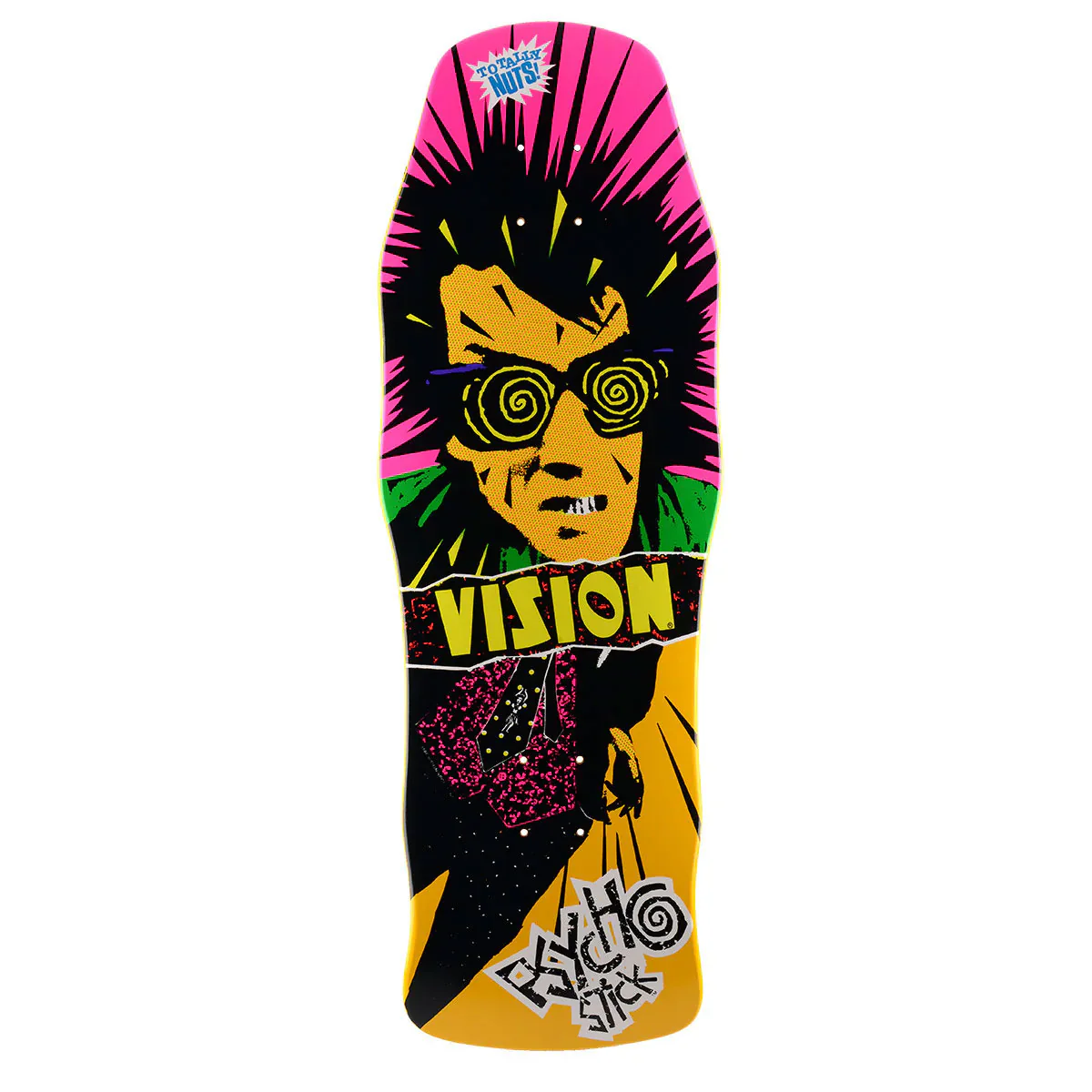 Vision Skateboard Complete Psycho Stick Yellow 10" x 30" Old School - Image 2