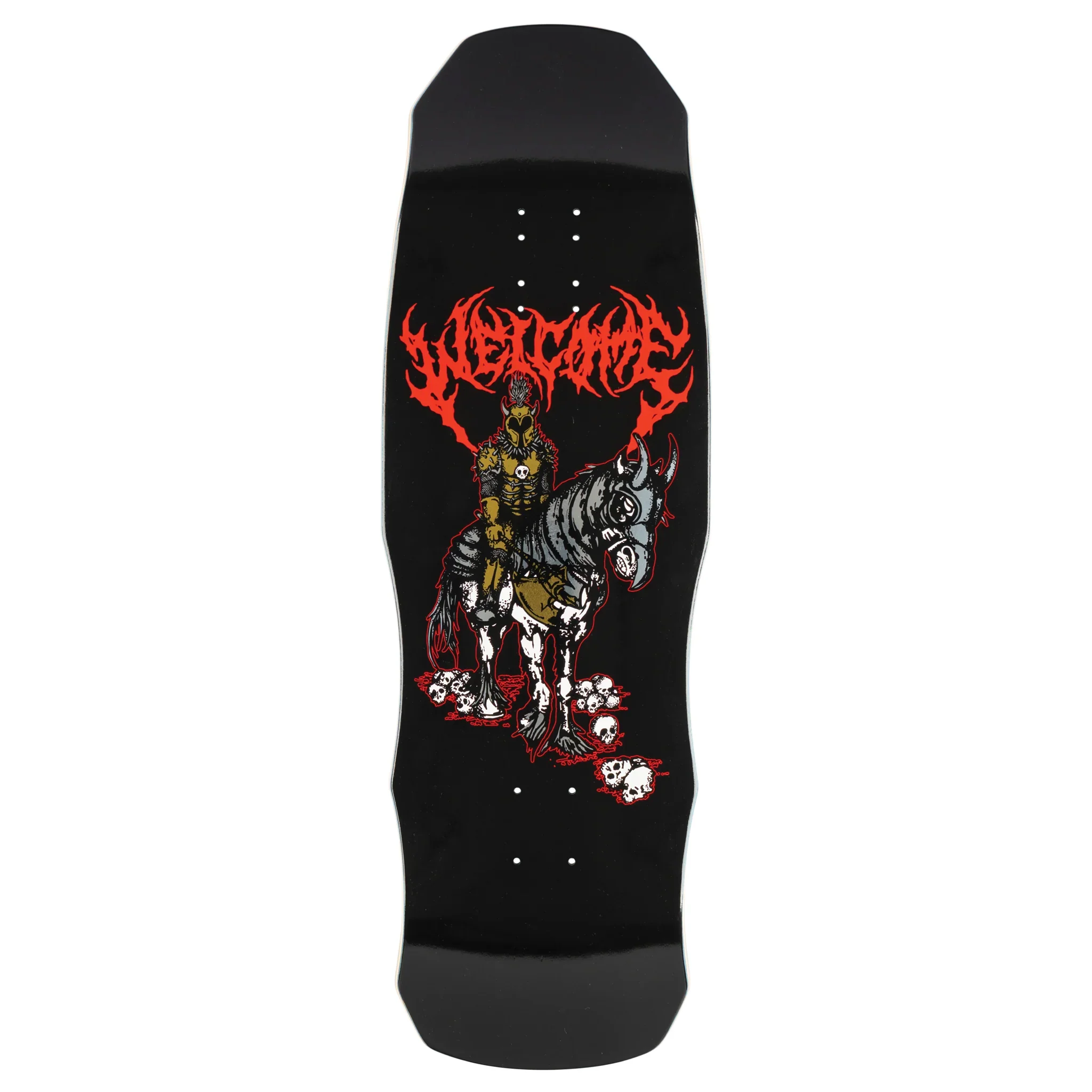 Welcome Skateboard Deck Rider on Dark Lord Black/Gold Foil 9.75" x 31.75"