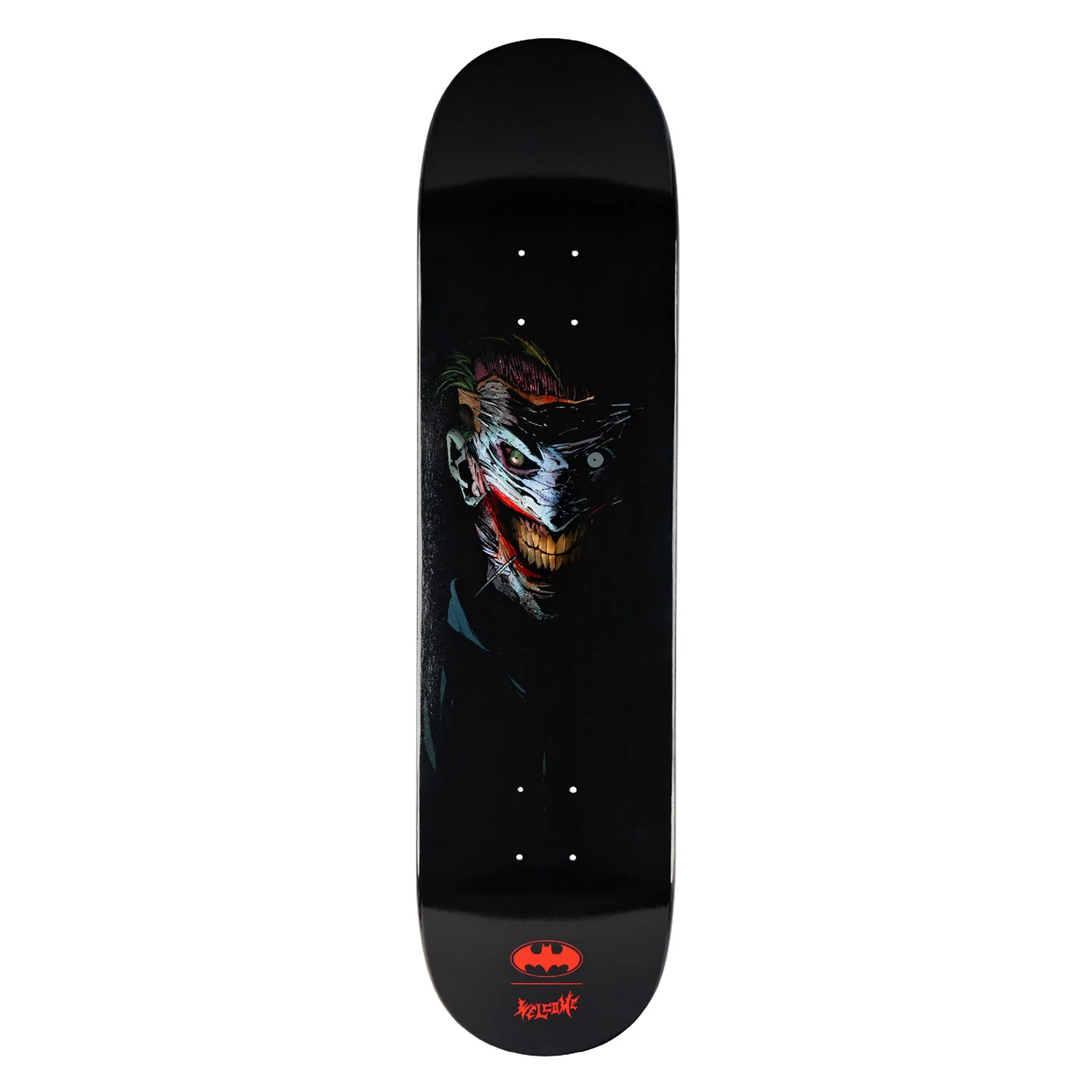 Welcome x Batman Skateboard Deck Joker on Popsicle Black Dip 8.0"