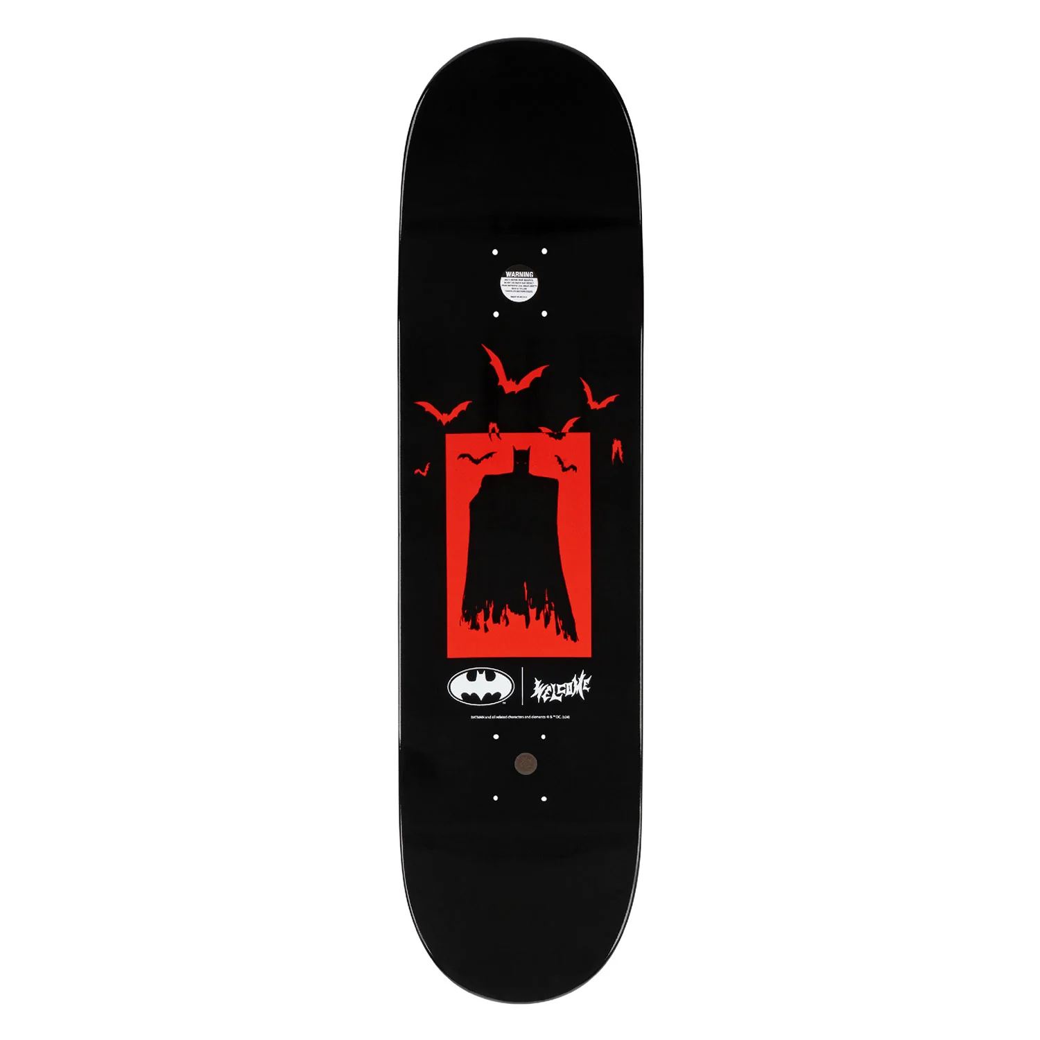 Welcome x Batman Skateboard Deck Knockout on Popsicle Red/Black Dip 8.25" - Image 2