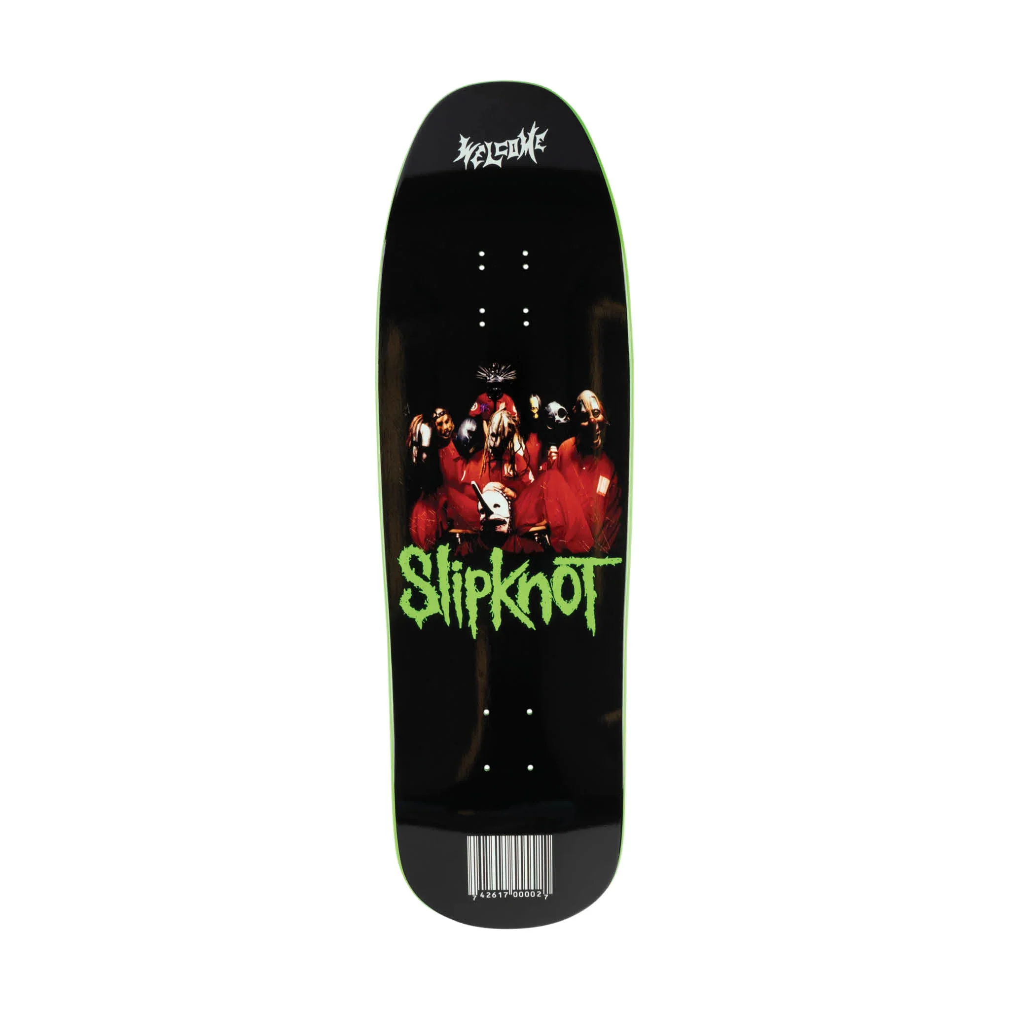 Welcome x Slipknot Skateboard Deck Self Titled on Gaia Black/Green 9.6" - Image 2