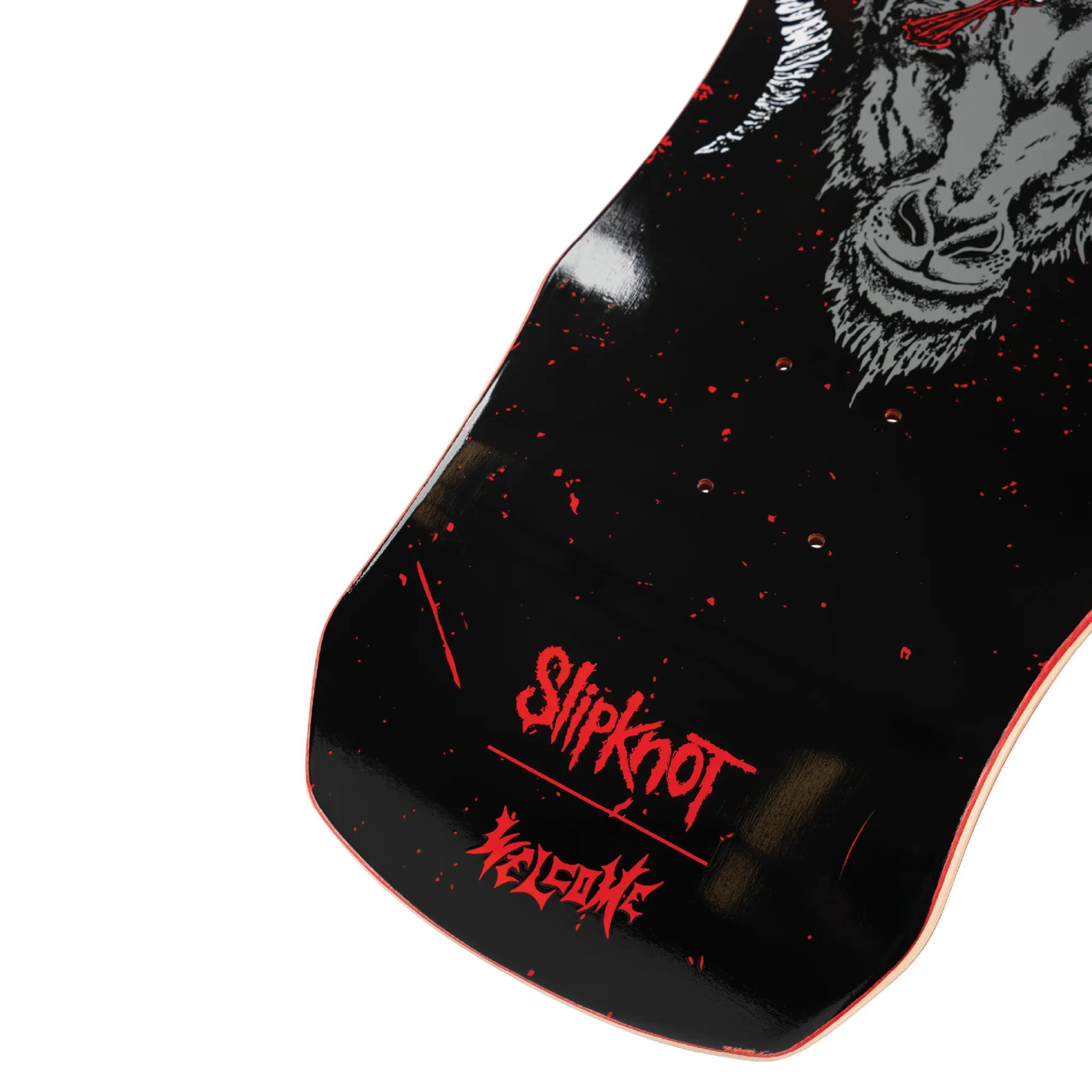 Welcome X Slipknot Skateboard Deck Spit it Out on Dark Lord Black/Red Stain 9.85" - Image 4