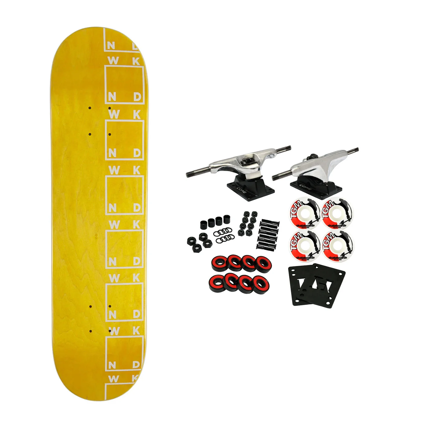 WKND Skateboard Complete Team Side Logo Yellow 8.0" x 31.75"