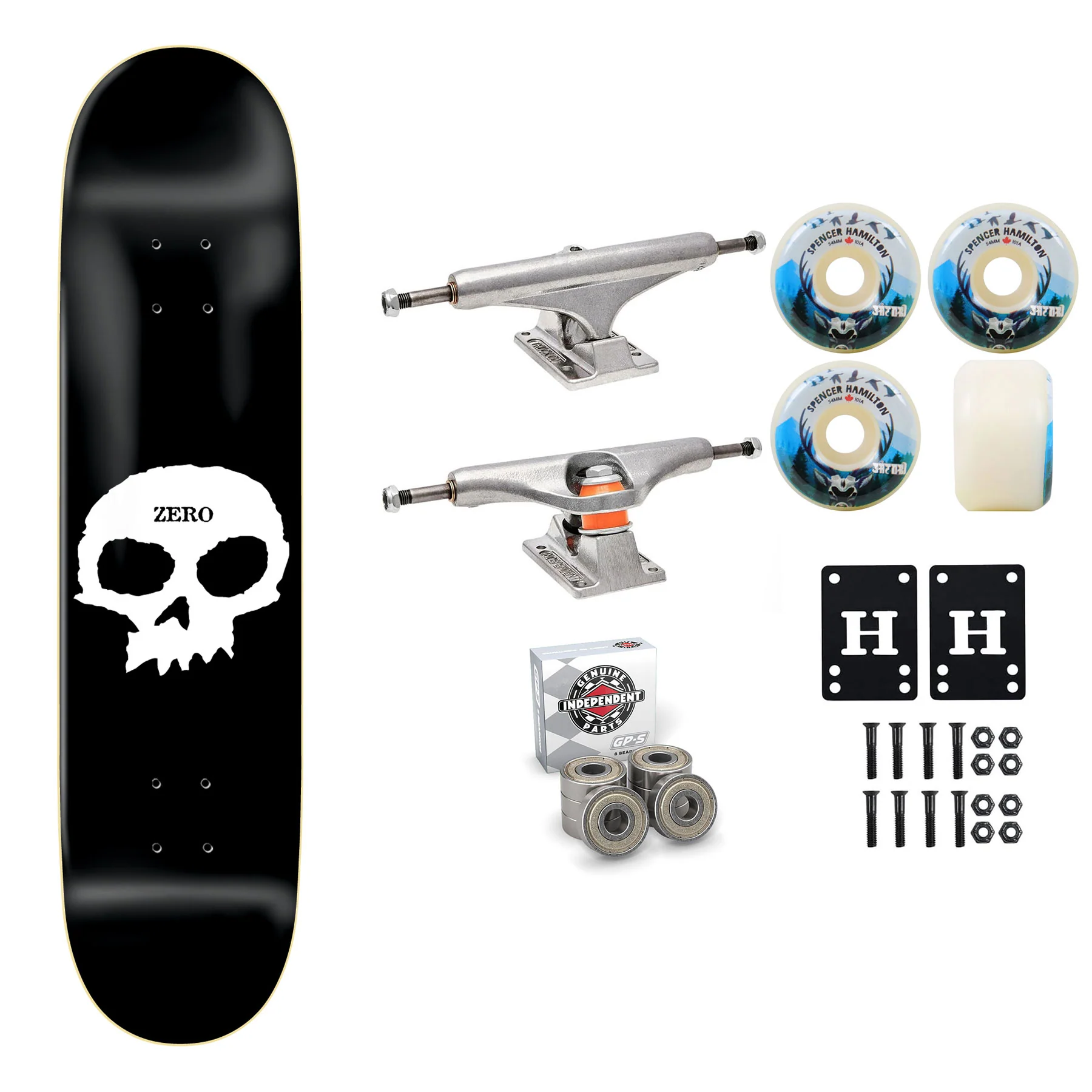 Zero Skateboard Single Skull 8.125" Independent Satori Premium Kit