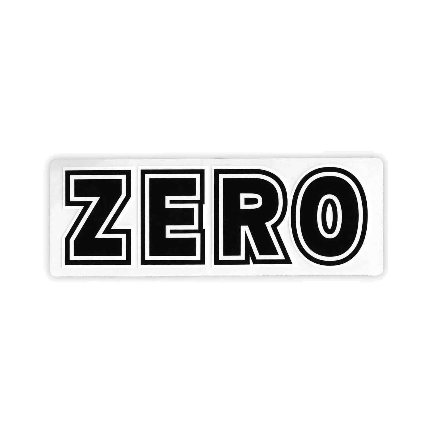 Zero Skateboard Stickers Bold Logo Clear/Black 6.5" x 2.25" 5-Pack - Image 2